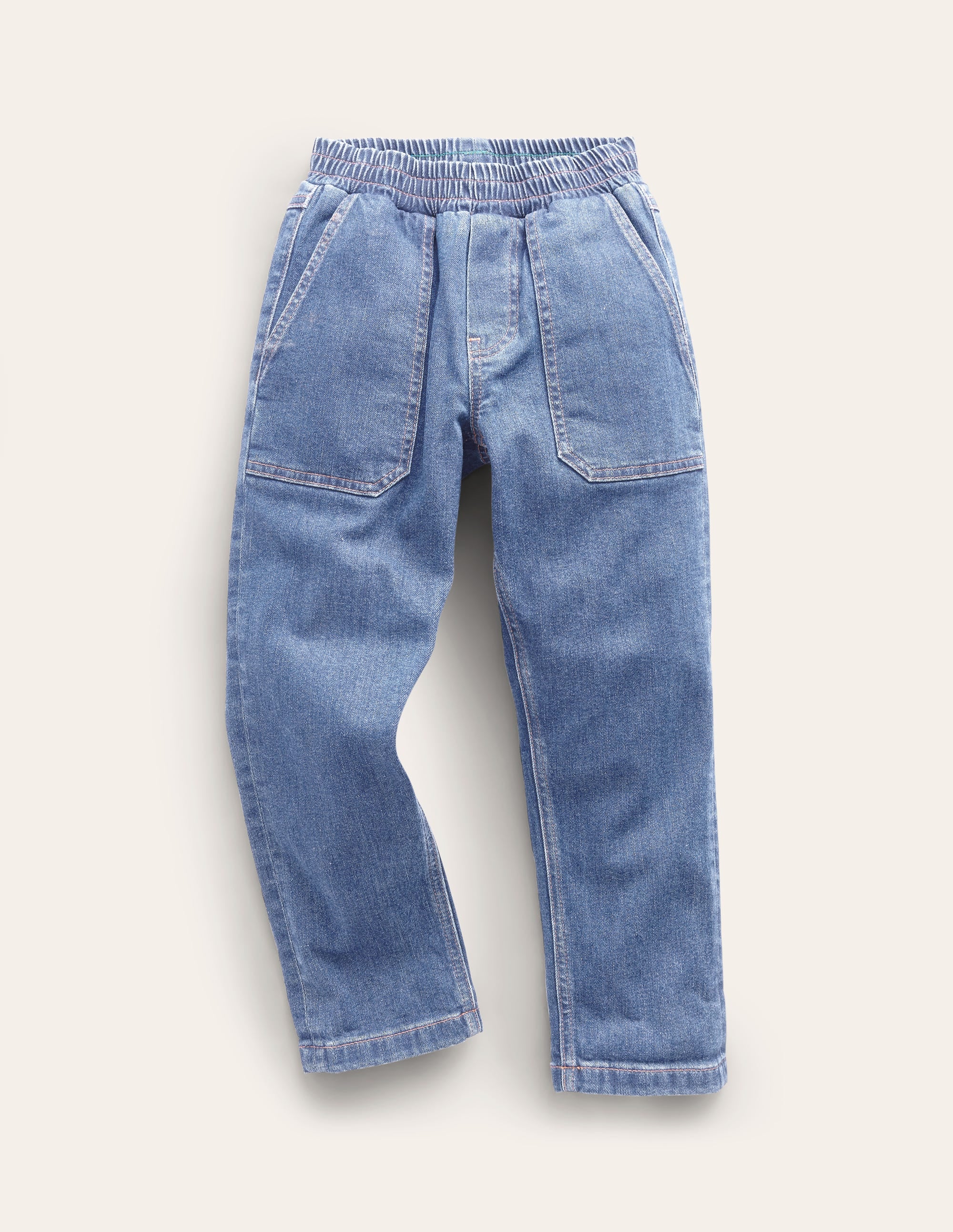 Pull-On Jeans-Mid Wash - Image 1