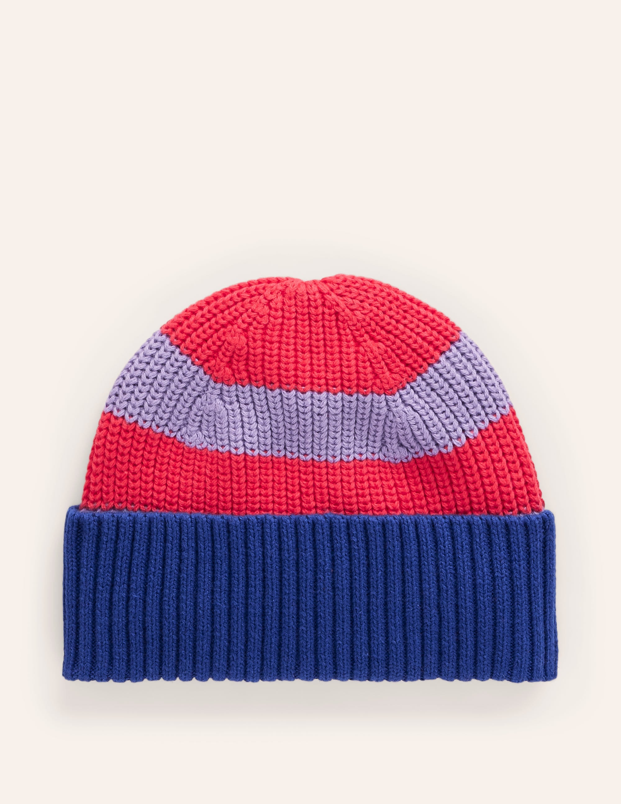 Beanie in Blockfarben-Terrakottaorange/Kreiderosa - Image 1