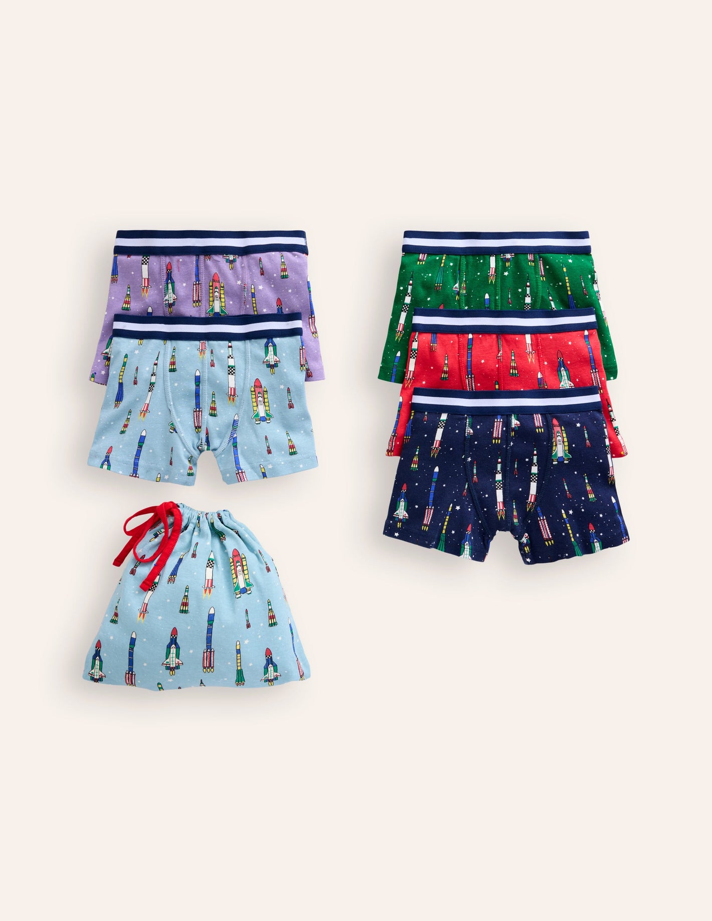 Boxershorts im 5er-Pack-Bunt Raketen