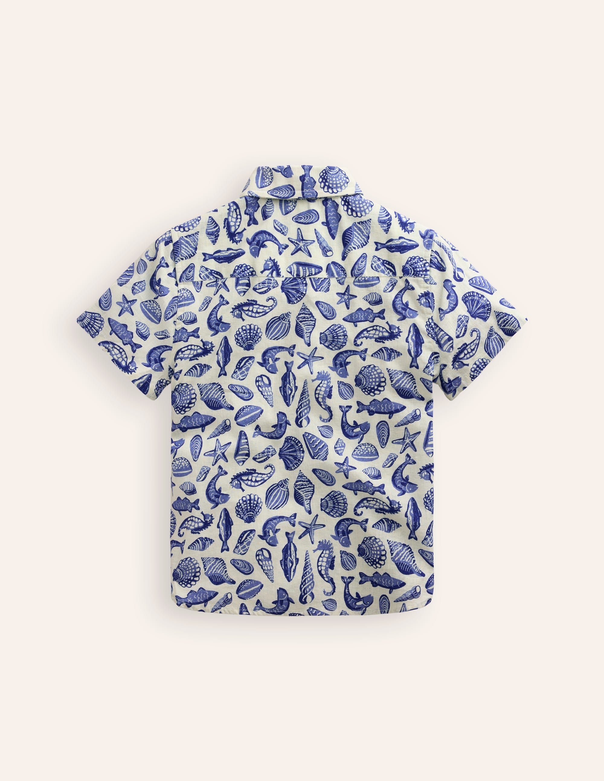 Chemise en coton et lin-Littoral bleu saphir - Image 2