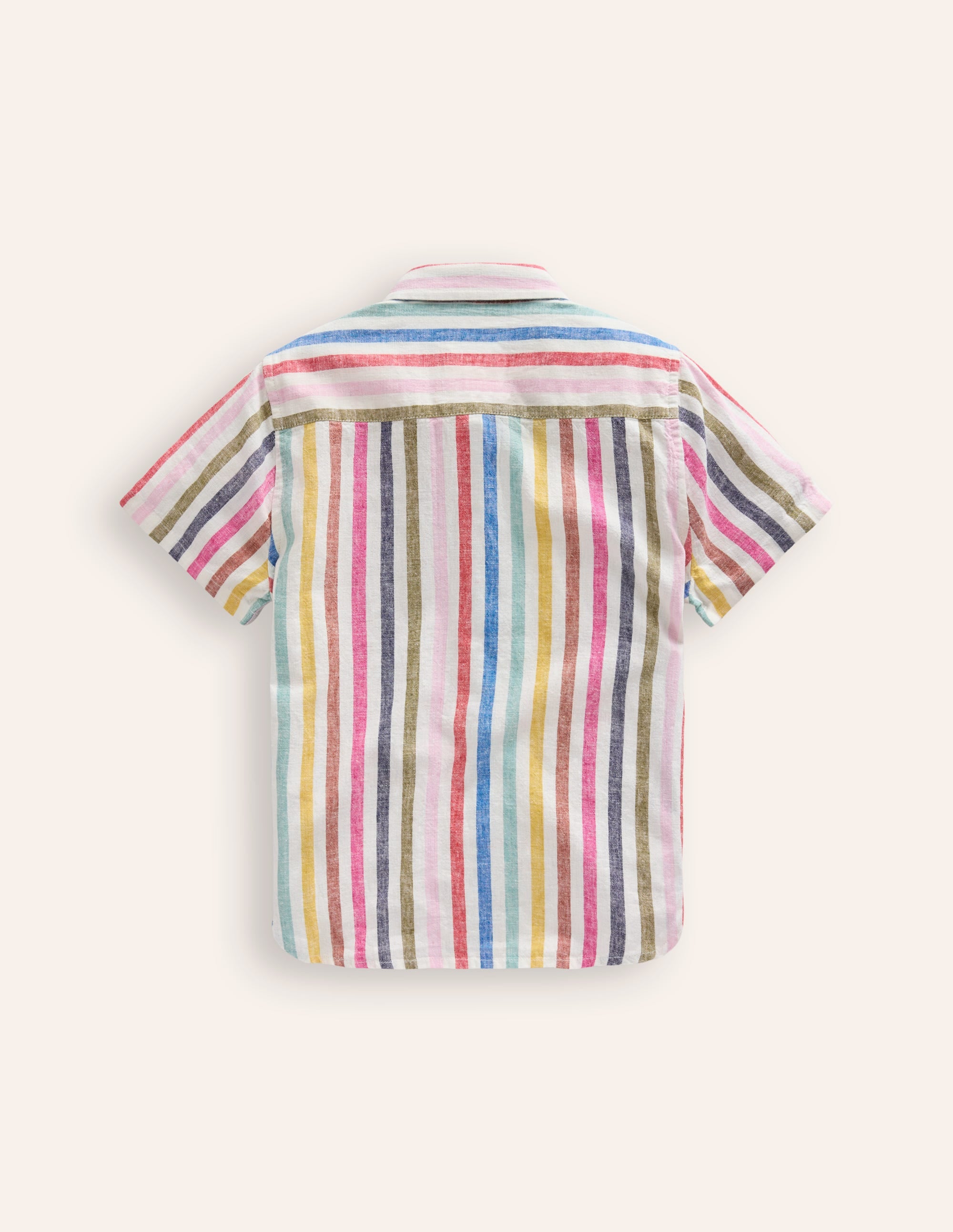 Chemise en coton et lin-Bleu Marine - Image 4