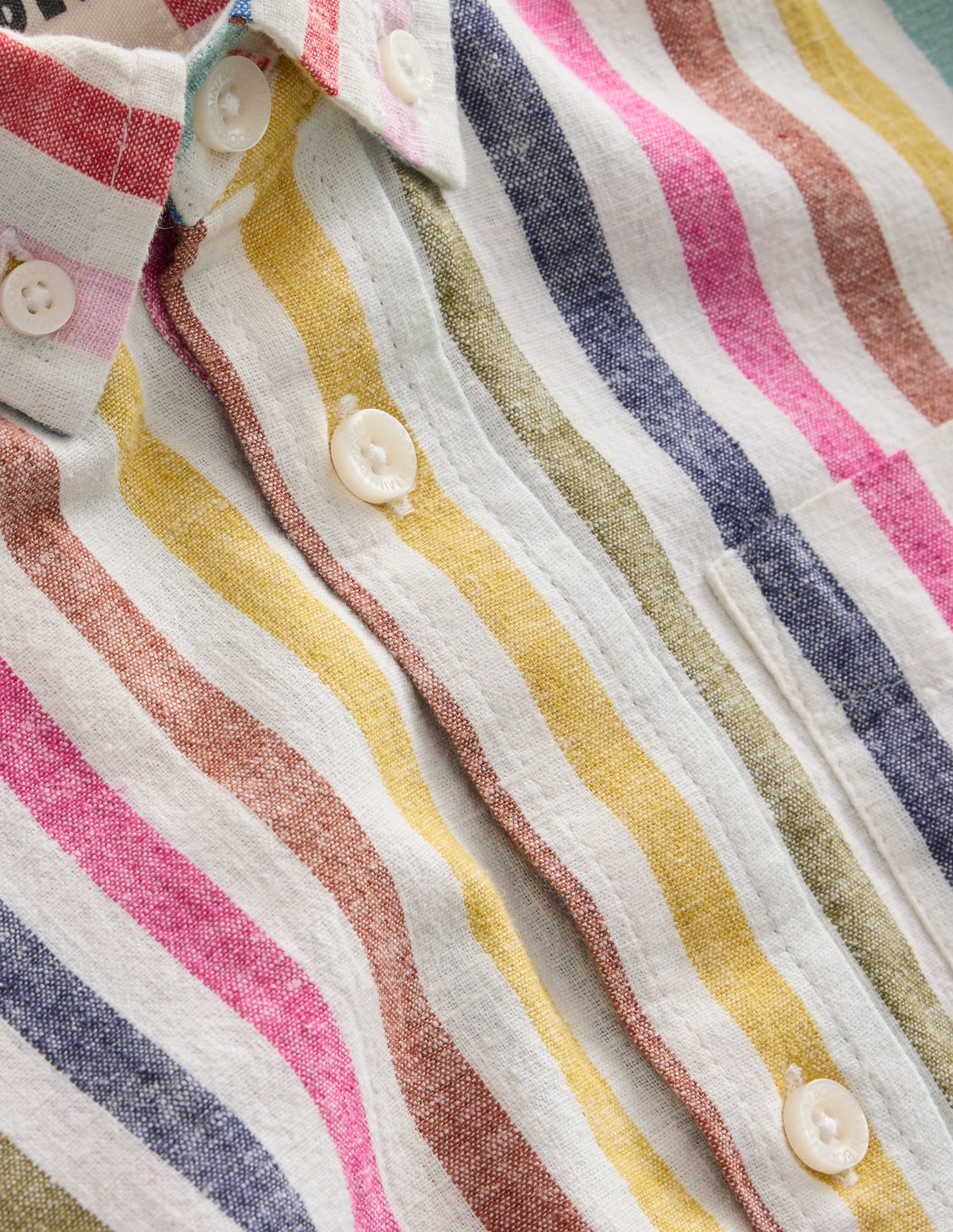 Chemise en coton et lin-Bleu Marine - Image 5