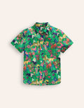 Chemise en coton et lin-Forêt tropicale