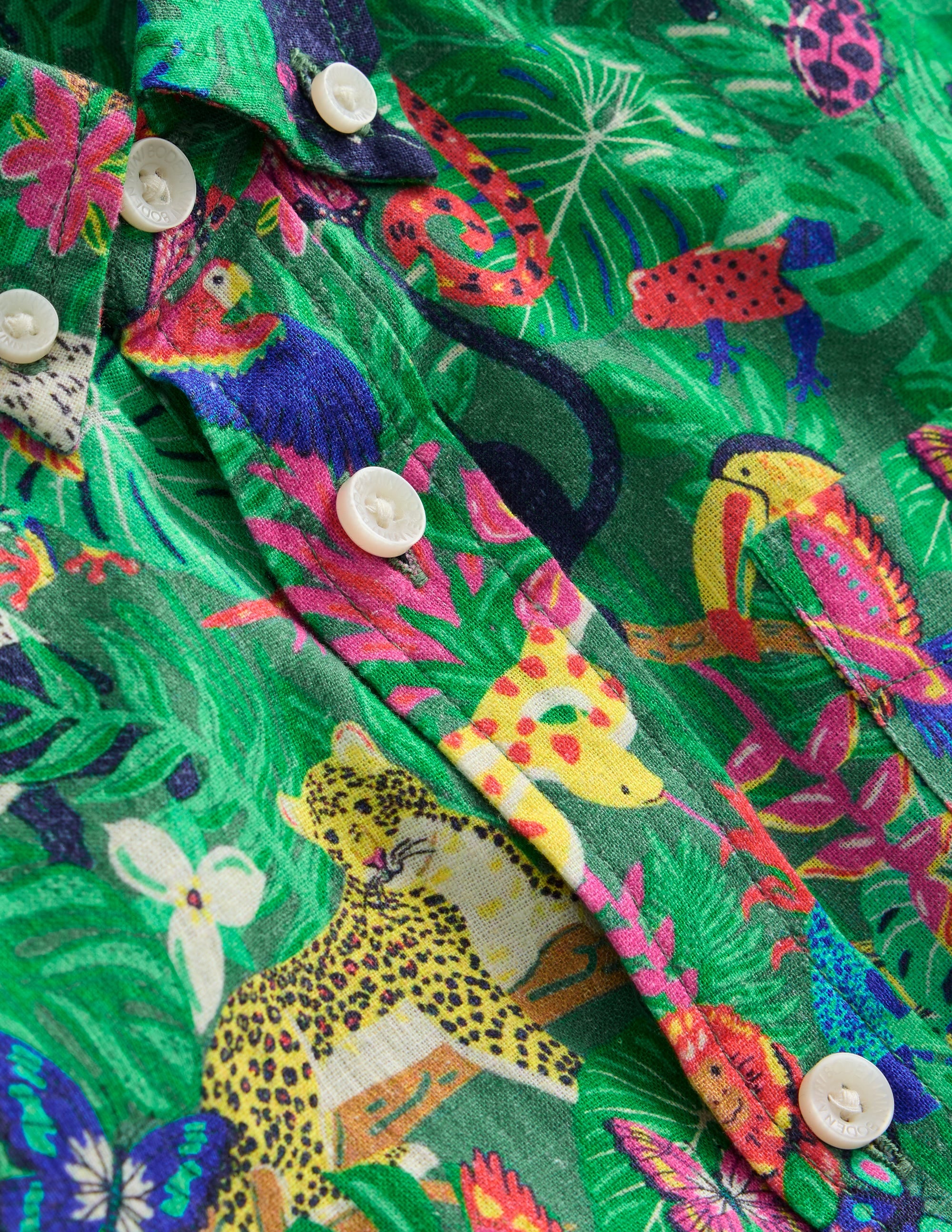 Chemise en coton et lin-Forêt tropicale - Image 3
