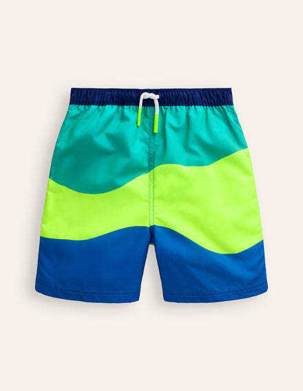 Badeshorts-Gelb Blockfarben