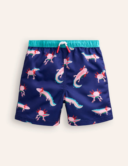 Badeshorts-Saphirblau Axolotl