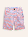 Seersucker-Shorts-Marmeladenrot/Blau Streifen