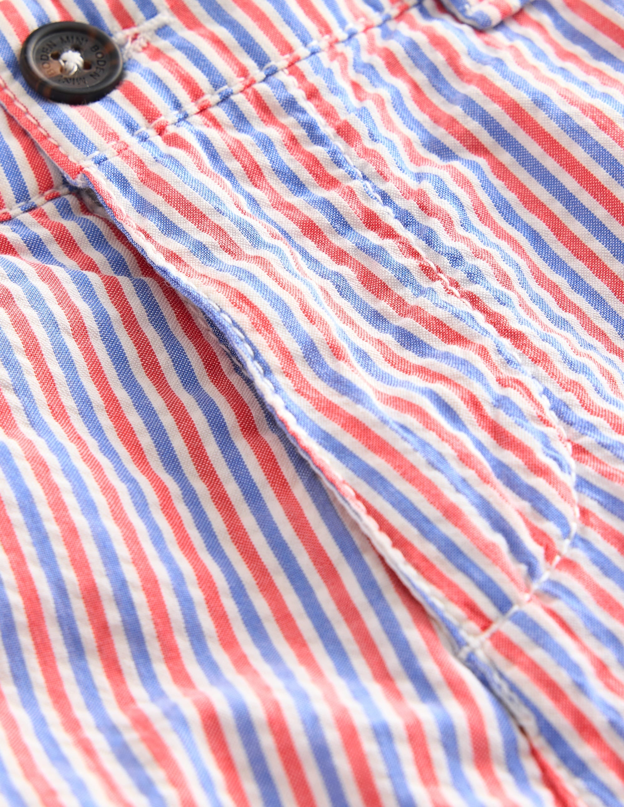 Seersucker-Shorts-Marmeladenrot/Blau Streifen - Image 3
