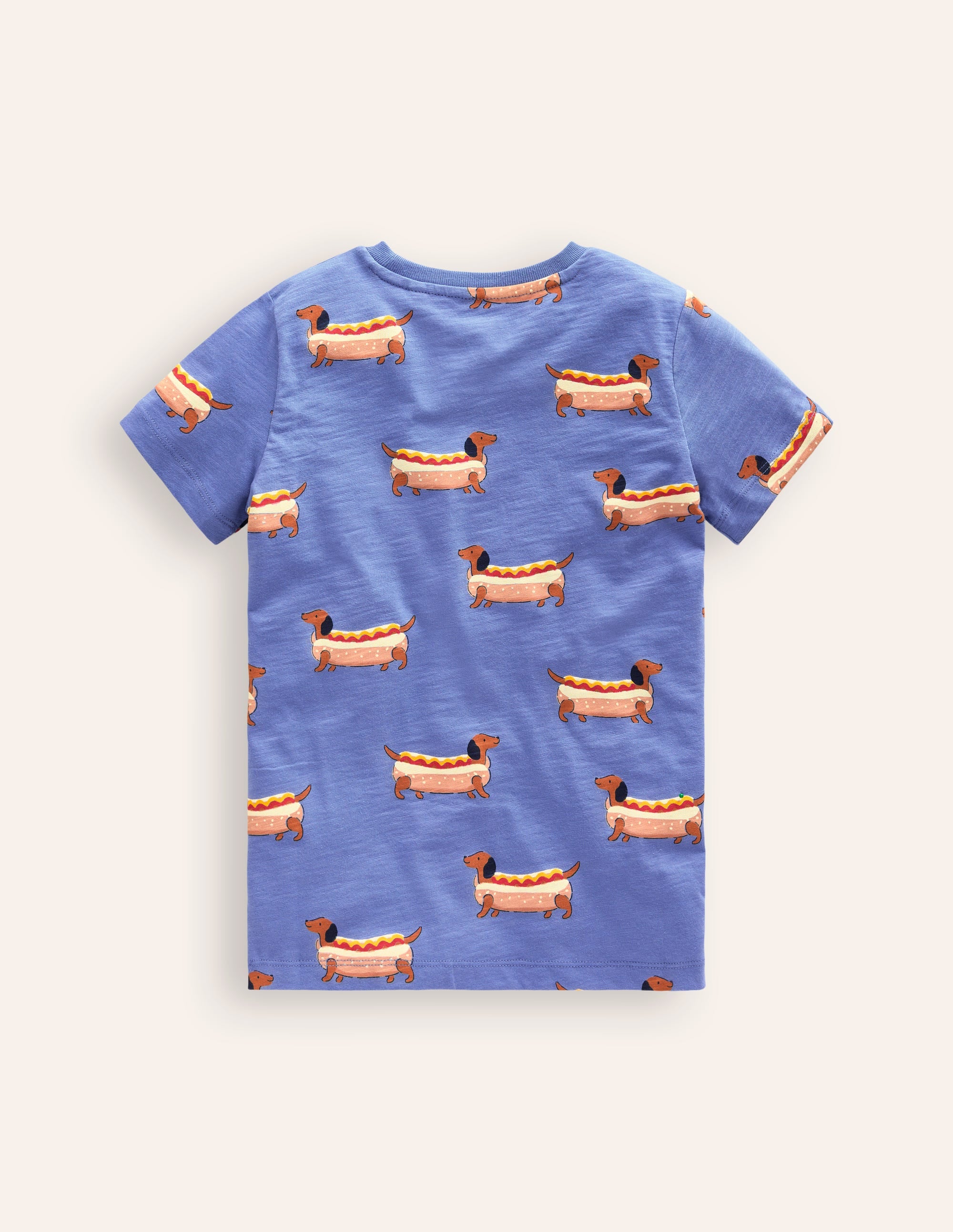 T-Shirt mit durchgehendem Muster-Surfblau Hotdog - Image 2