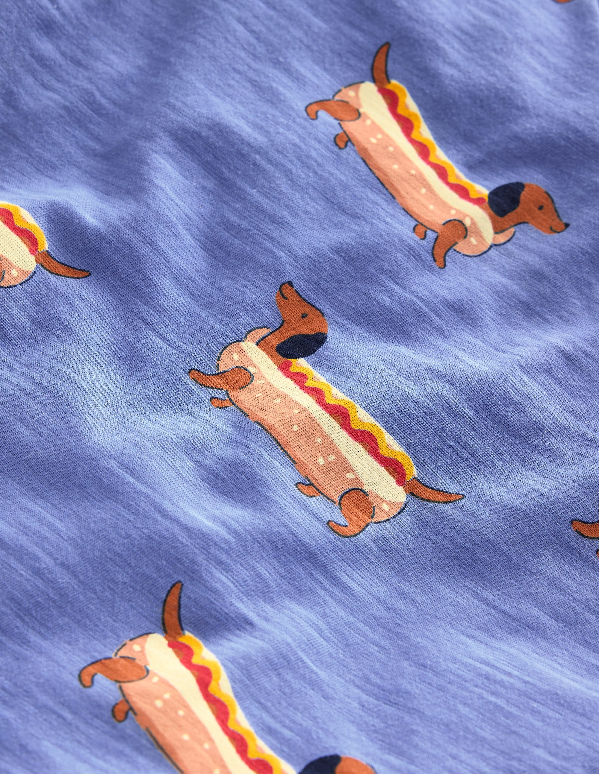 T-Shirt mit durchgehendem Muster-Surfblau Hotdog - Image 3