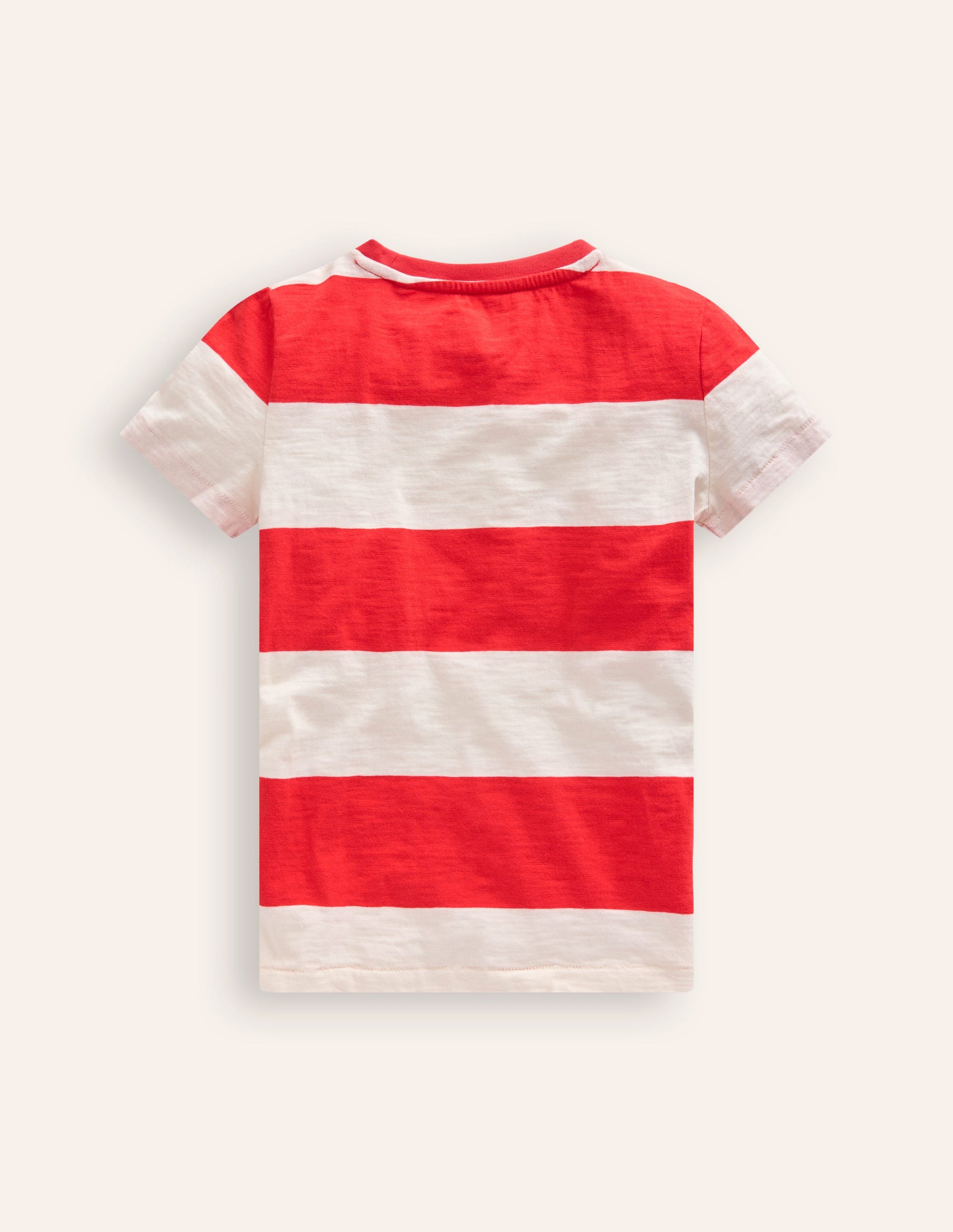 T-shirt délavé en tissu flammé-Rouge coquelicot/ivoire-2