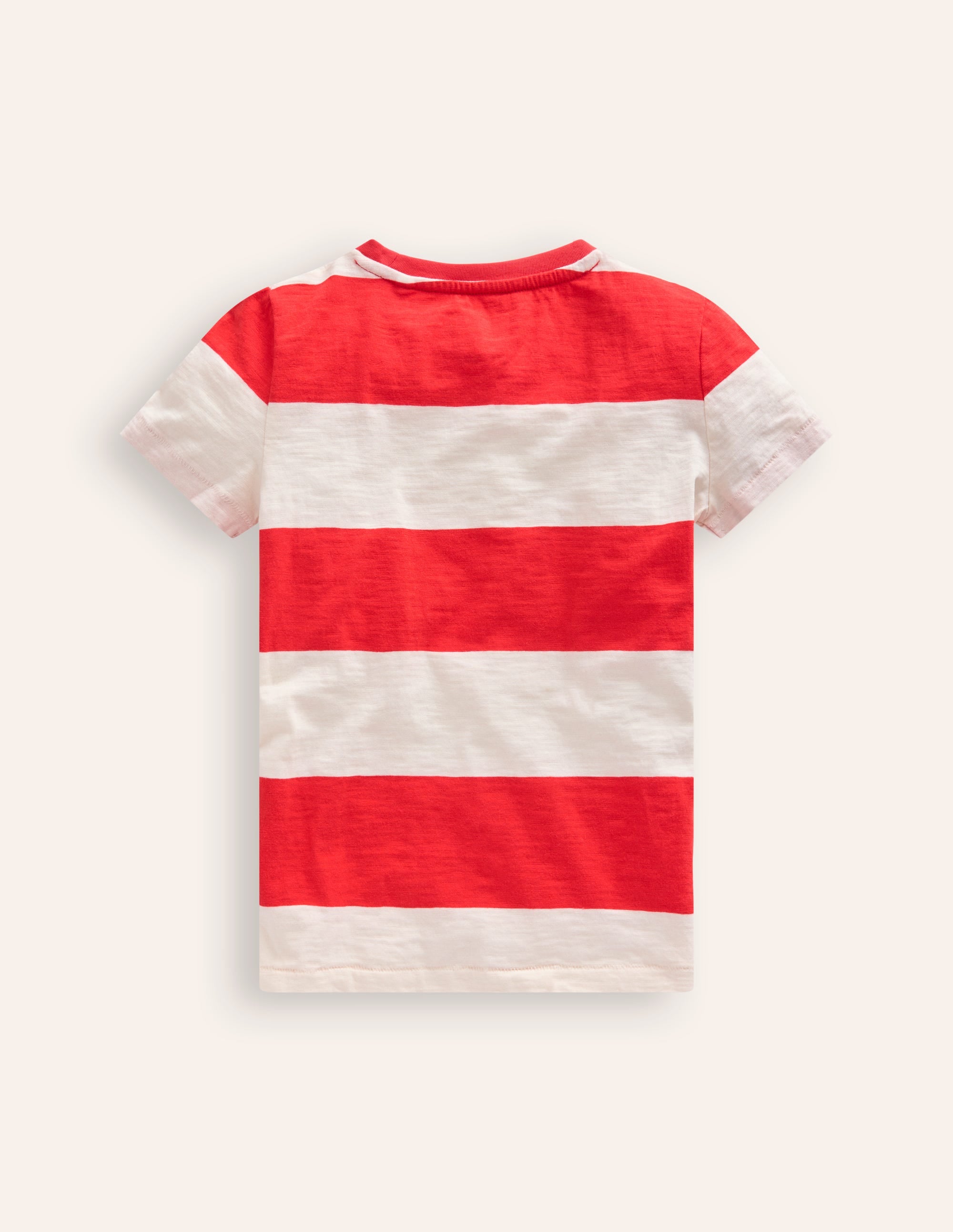 T-shirt délavé en tissu flammé-Rouge coquelicot/ivoire - Image 2
