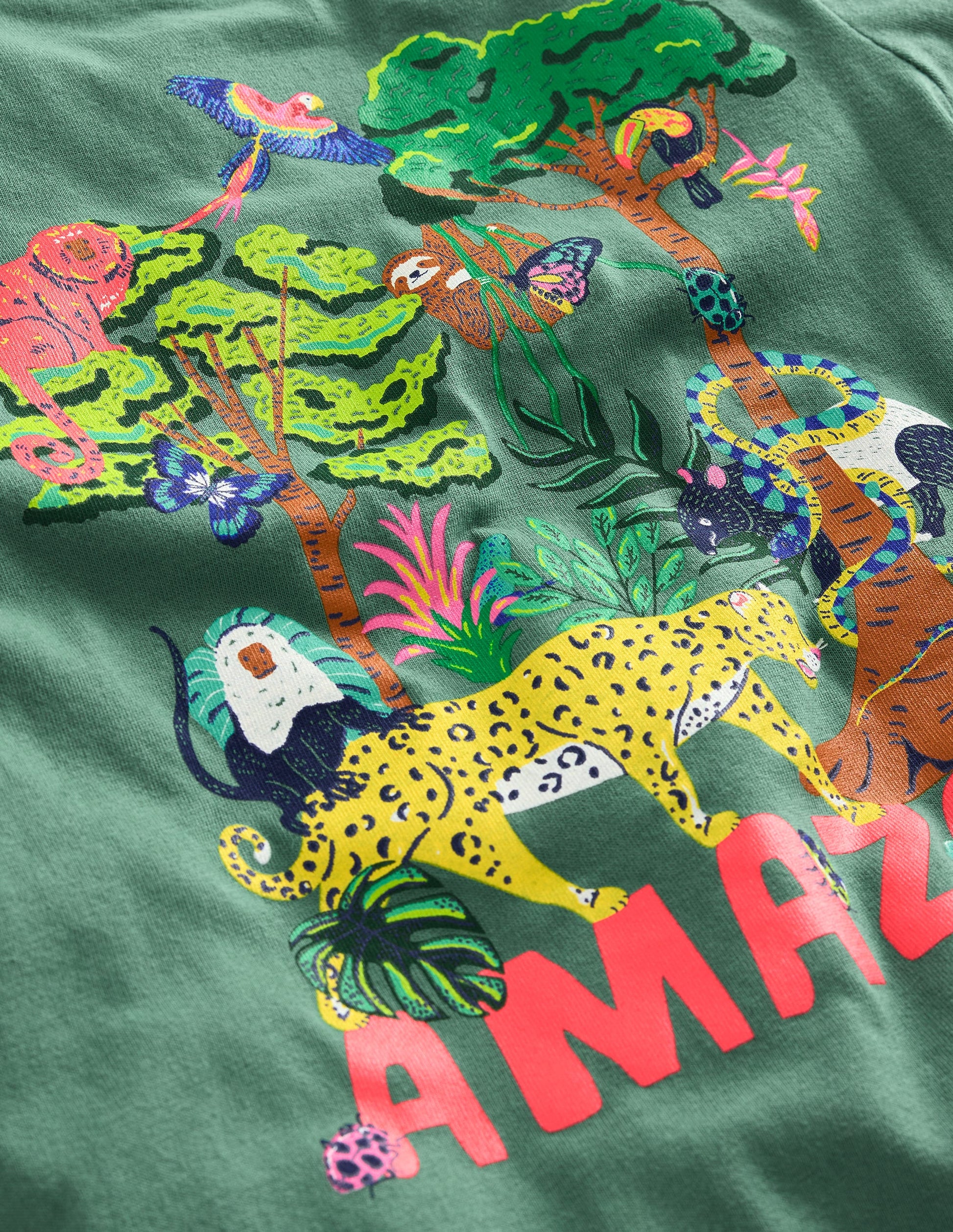T-shirt à imprimé recto verso-Amazone vert épicéa-3