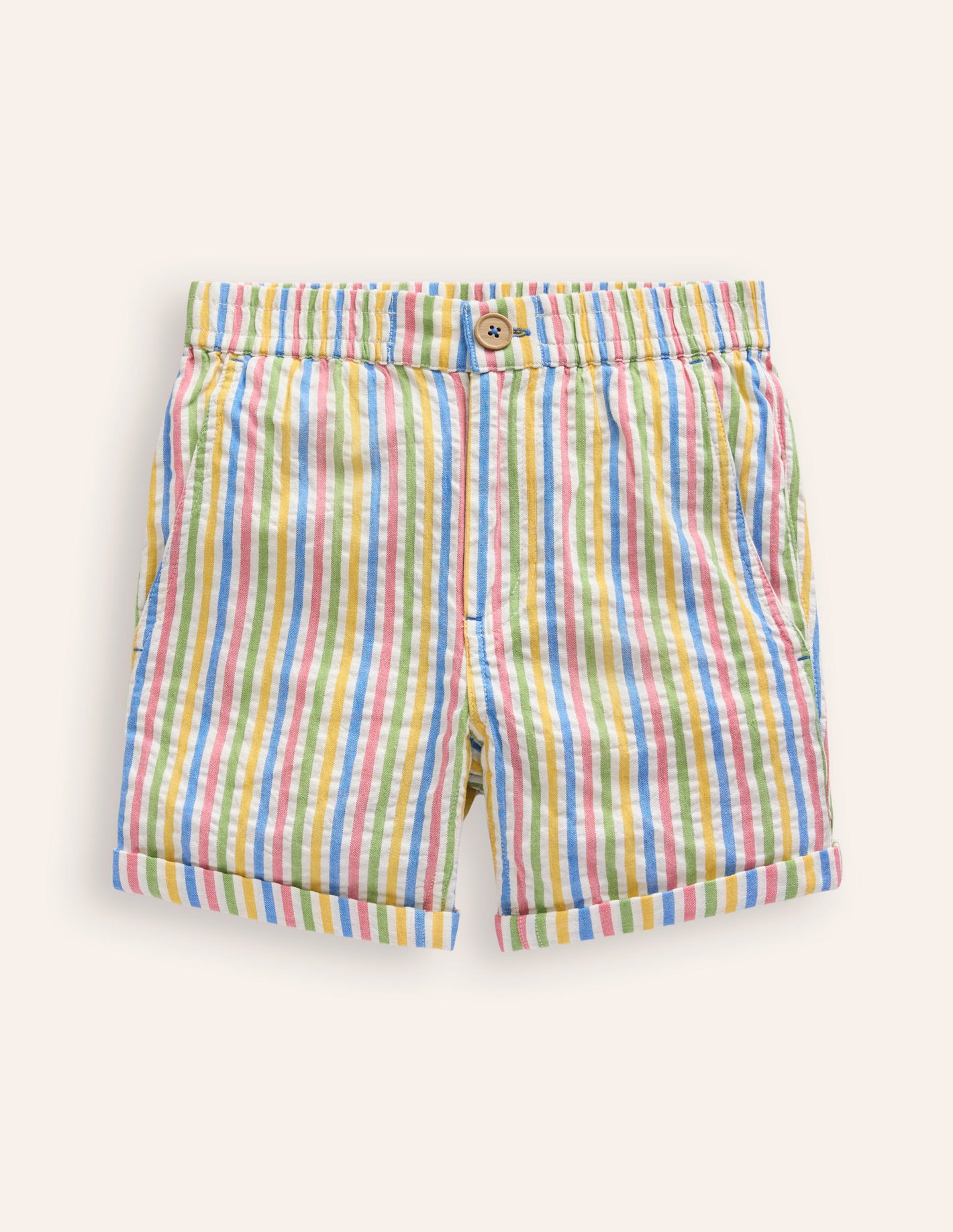 Schicke Shorts mit Umschlag-Bunt Gestreift