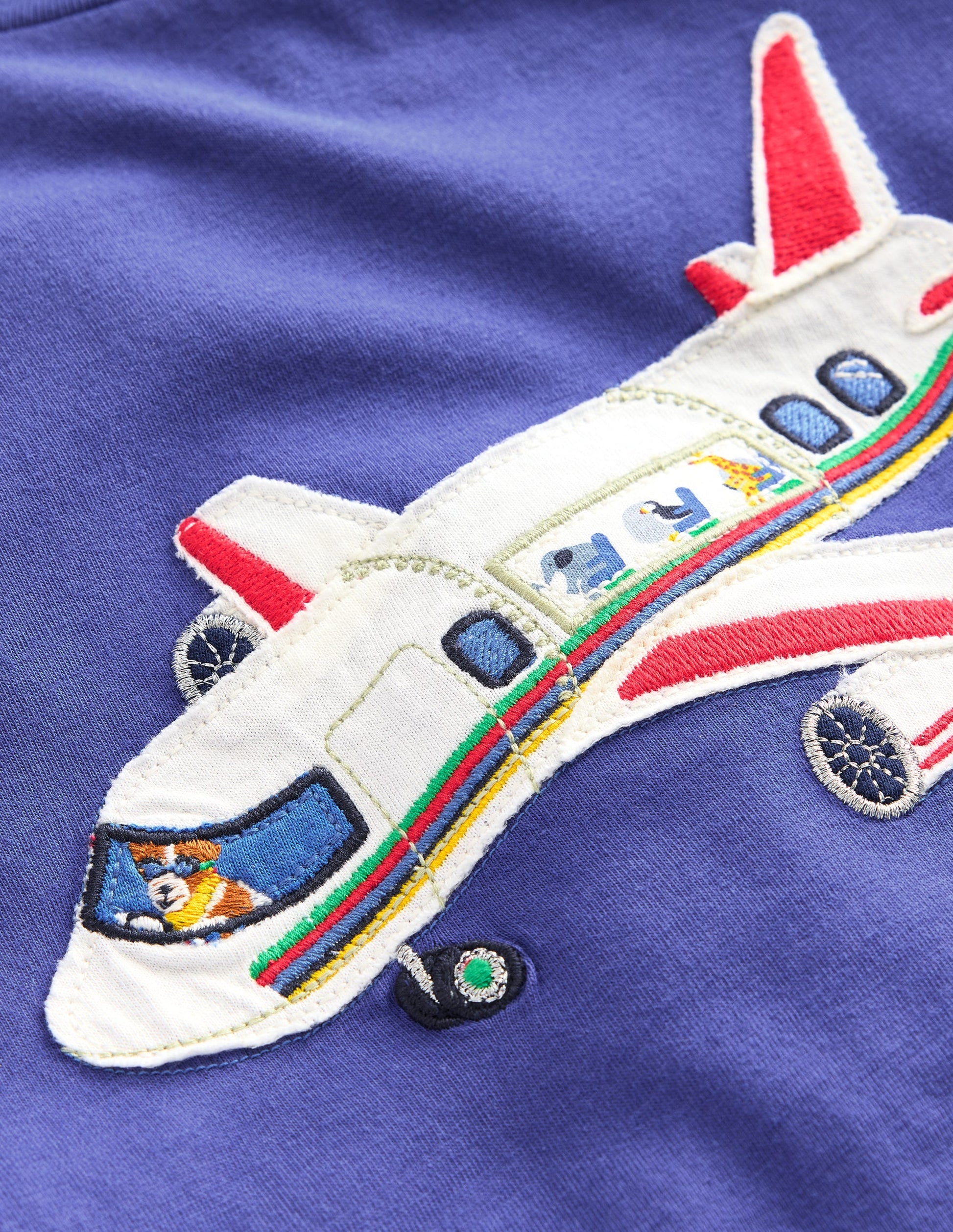 T-Shirt mit applizierten Flugzeugen-Blaureiher Flugzeug-3