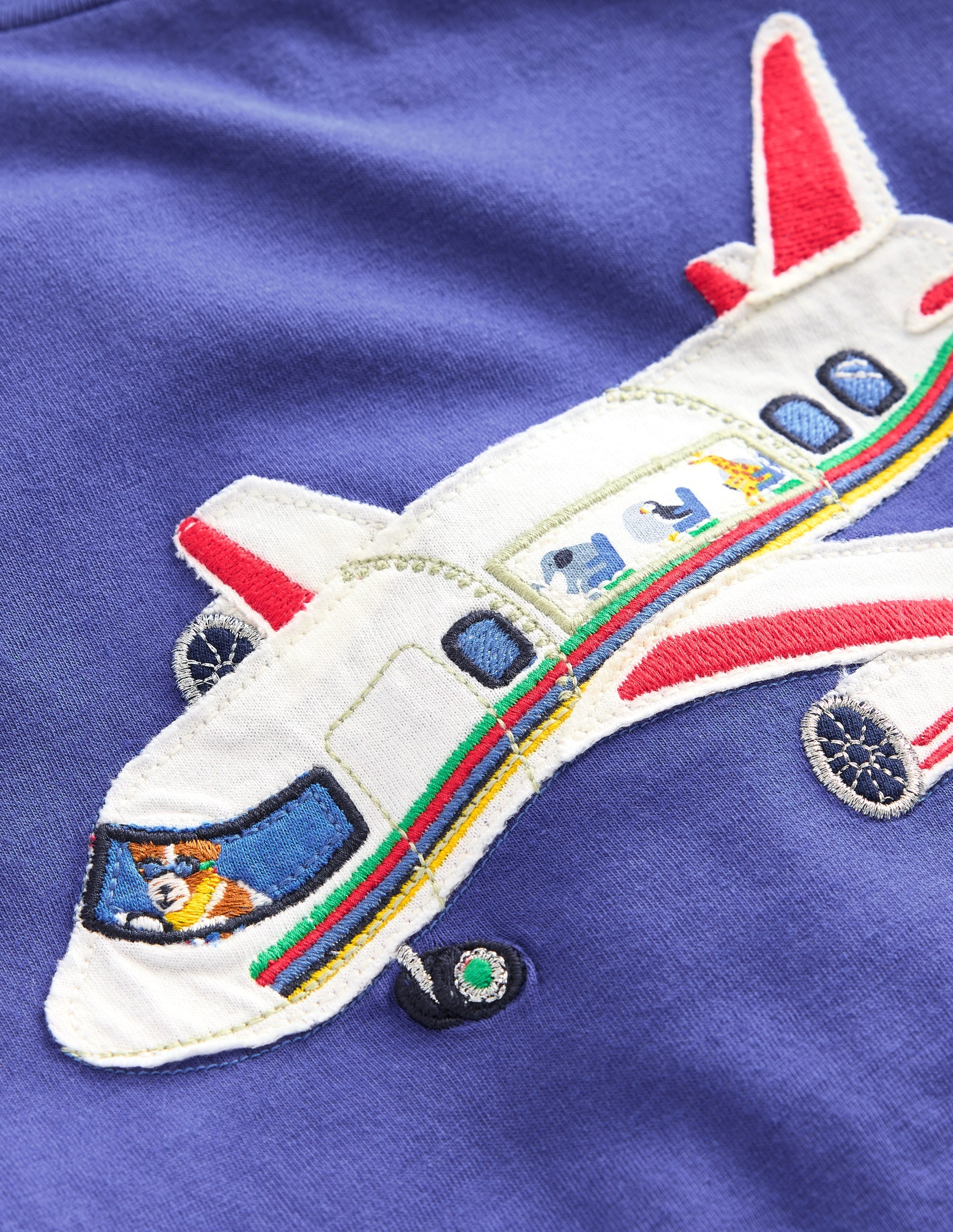 T-Shirt mit applizierten Flugzeugen-Blaureiher Flugzeug - Image 3