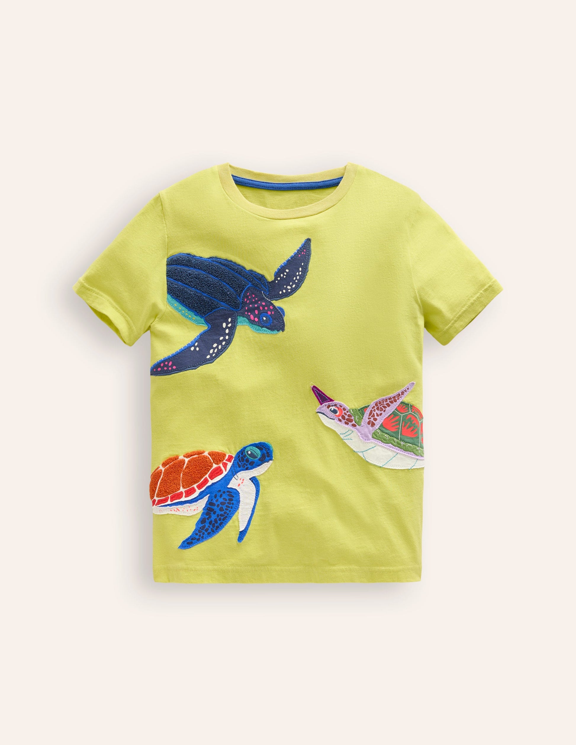T-Shirt mit großen Tierapplikationen-Brausegelb Schildkröten-1