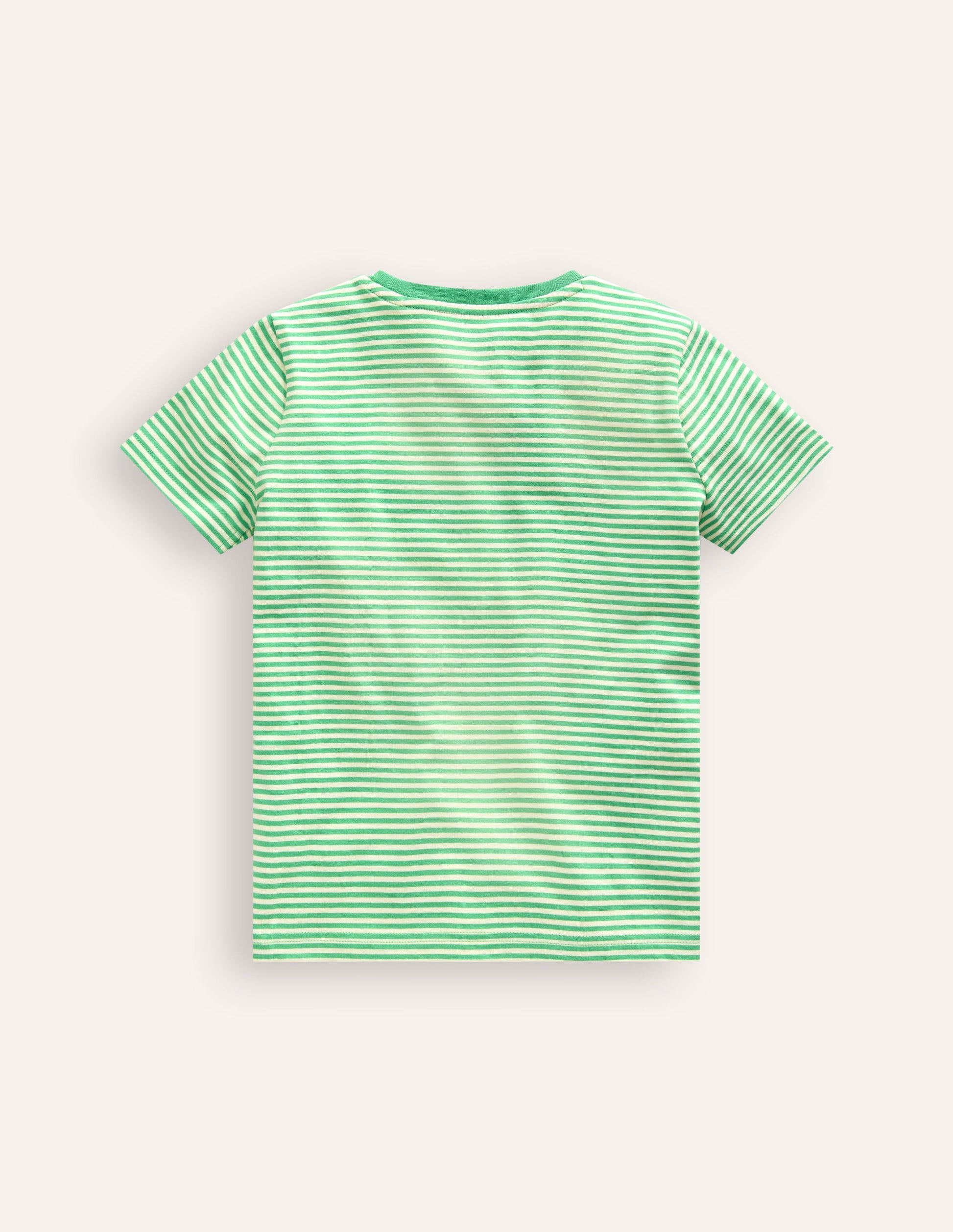 T-Shirt mit Superstitch-Hundemotiv-Pistaziengrün / Naturweiß Streifen-2