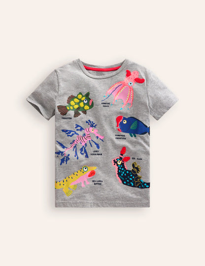 Weird & Wonderful Fish T-shirt-Grey Marl Weird Fish