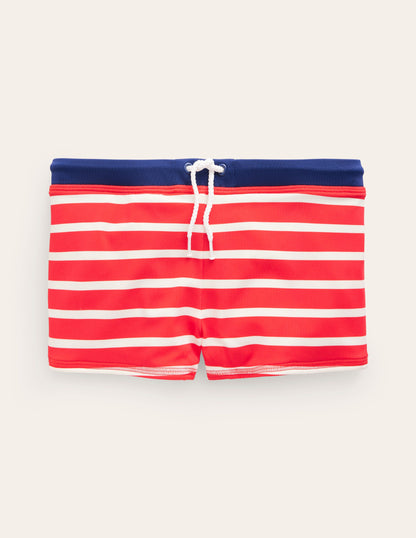 Swim Trunks-Fire Red and Ivory