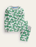 Pyjama long douillet-Mouton vert aloé vera