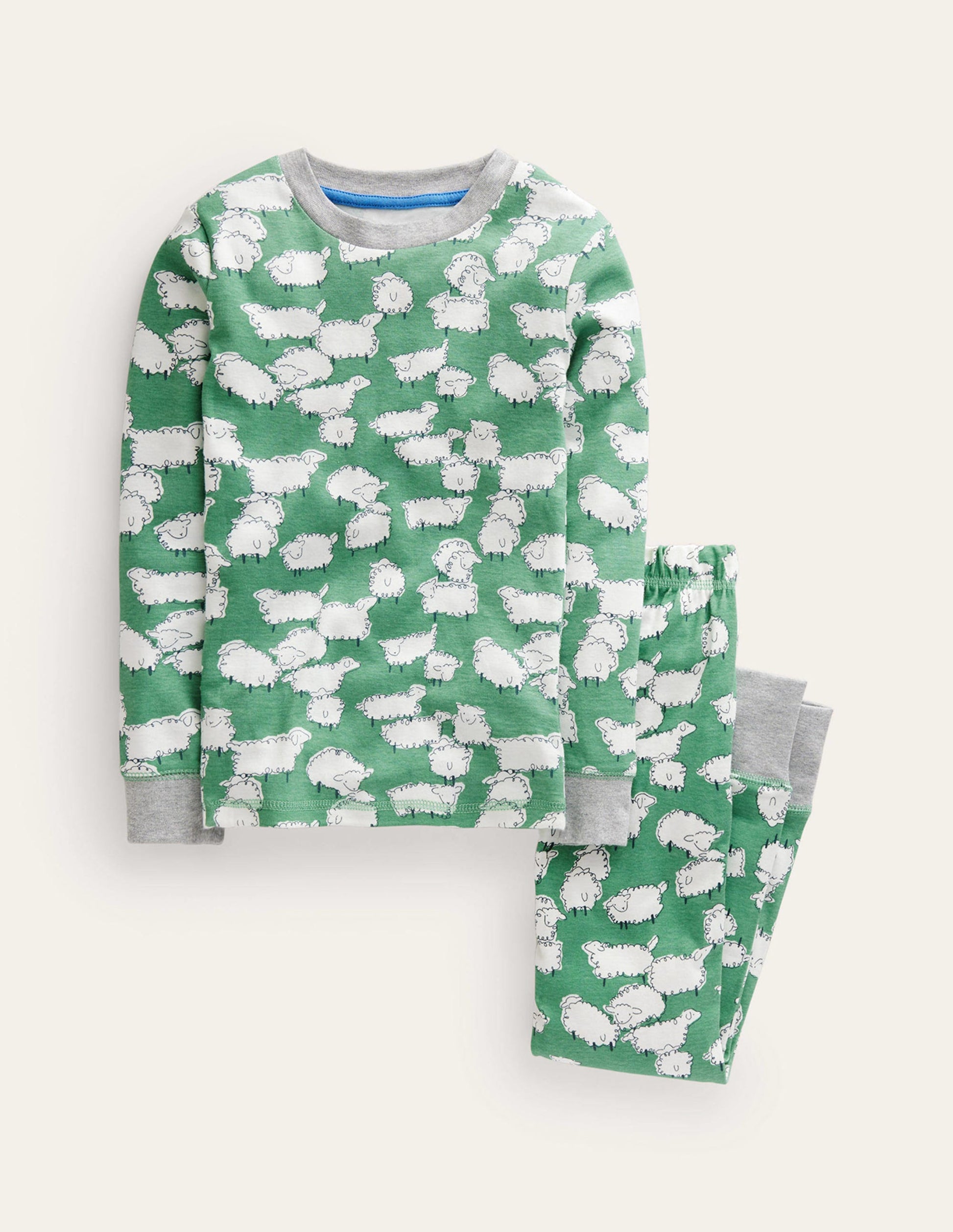 Pyjama long douillet-Mouton vert aloé vera-1