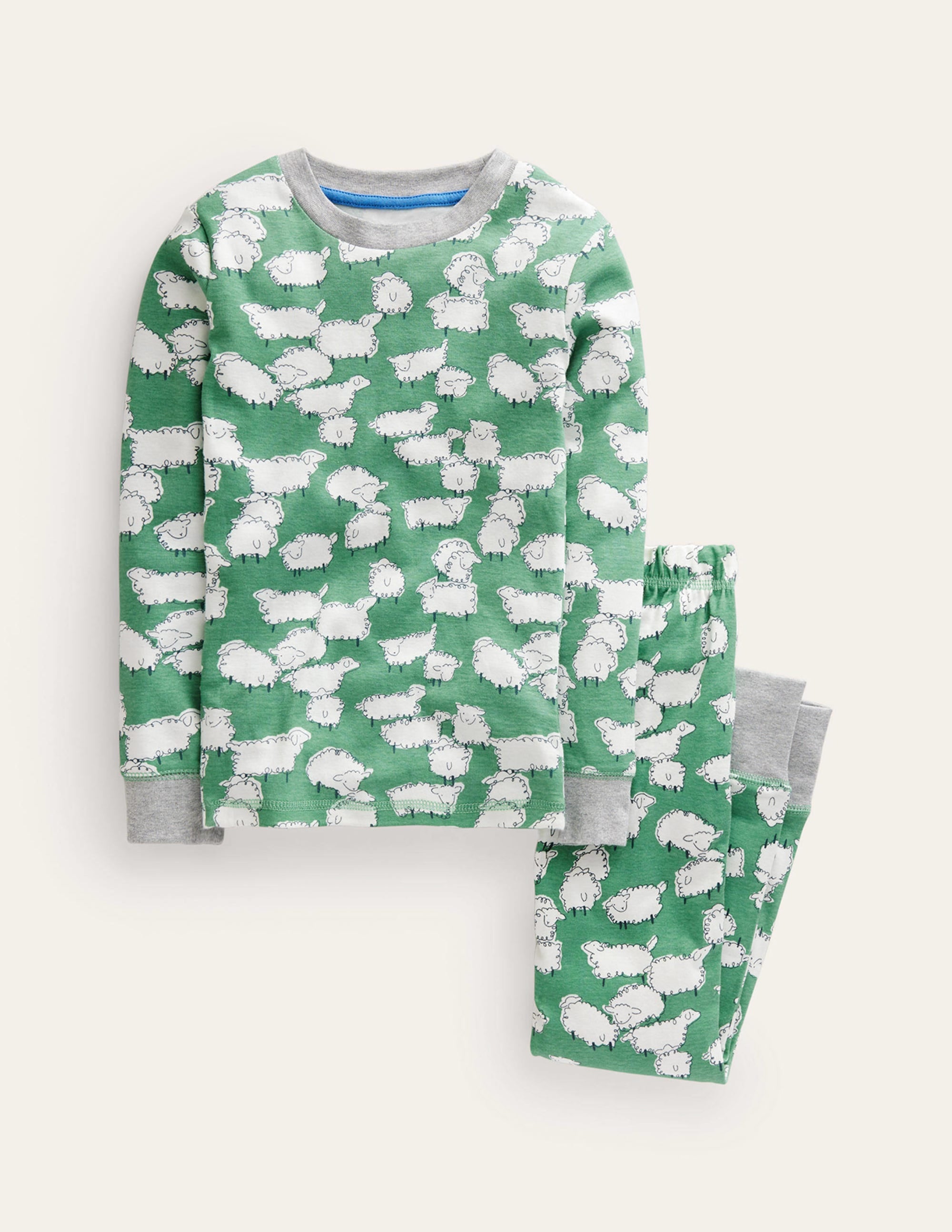 Pyjama long douillet-Mouton vert aloé vera - Image 1