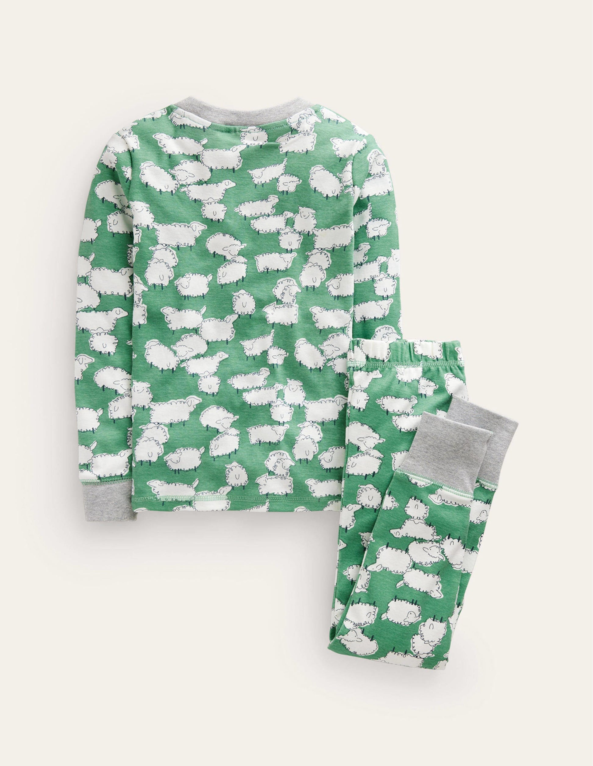Pyjama long douillet-Mouton vert aloé vera-2