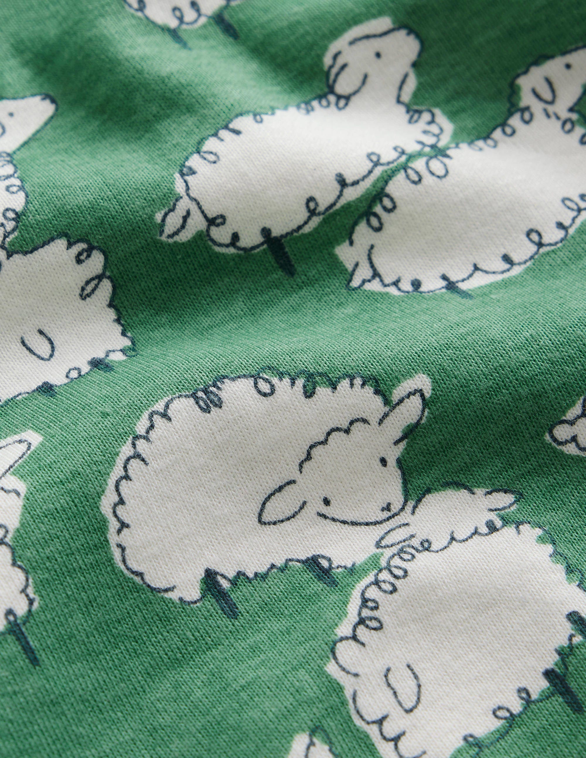 Pyjama long douillet-Mouton vert aloé vera - Image 3