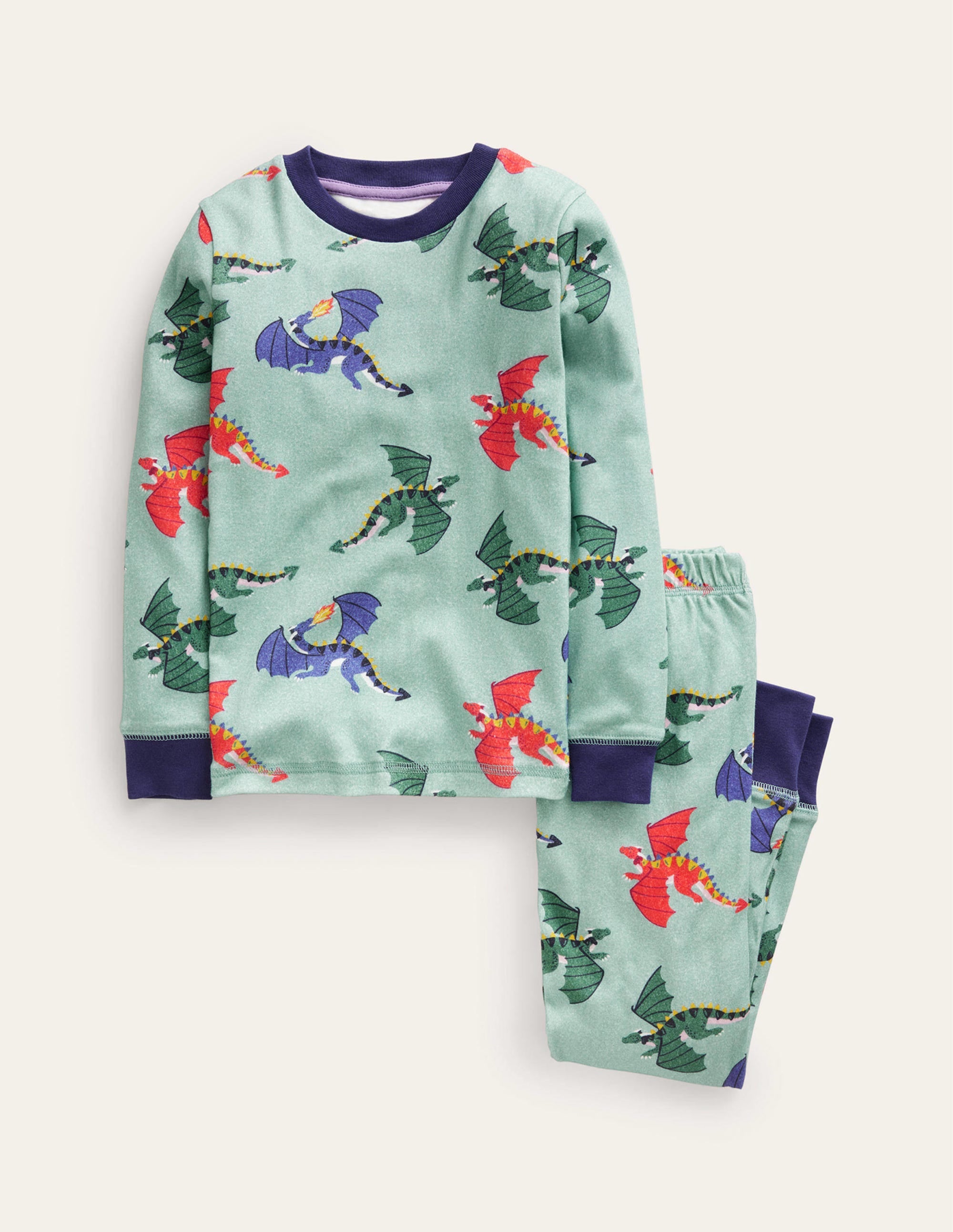 Pyjama long douillet-Georgisch-Blau Drachen - Image 1