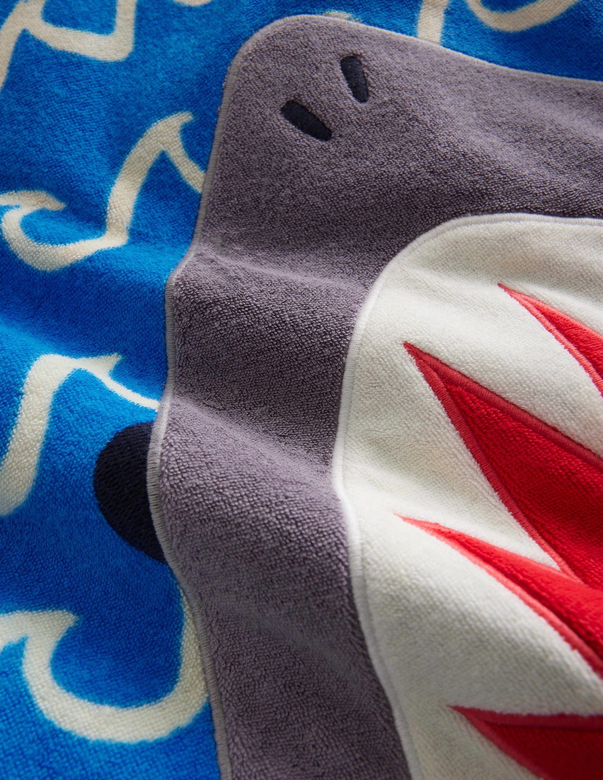 Appliqué Towelling Throw-on-Greek Blue - Image 3
