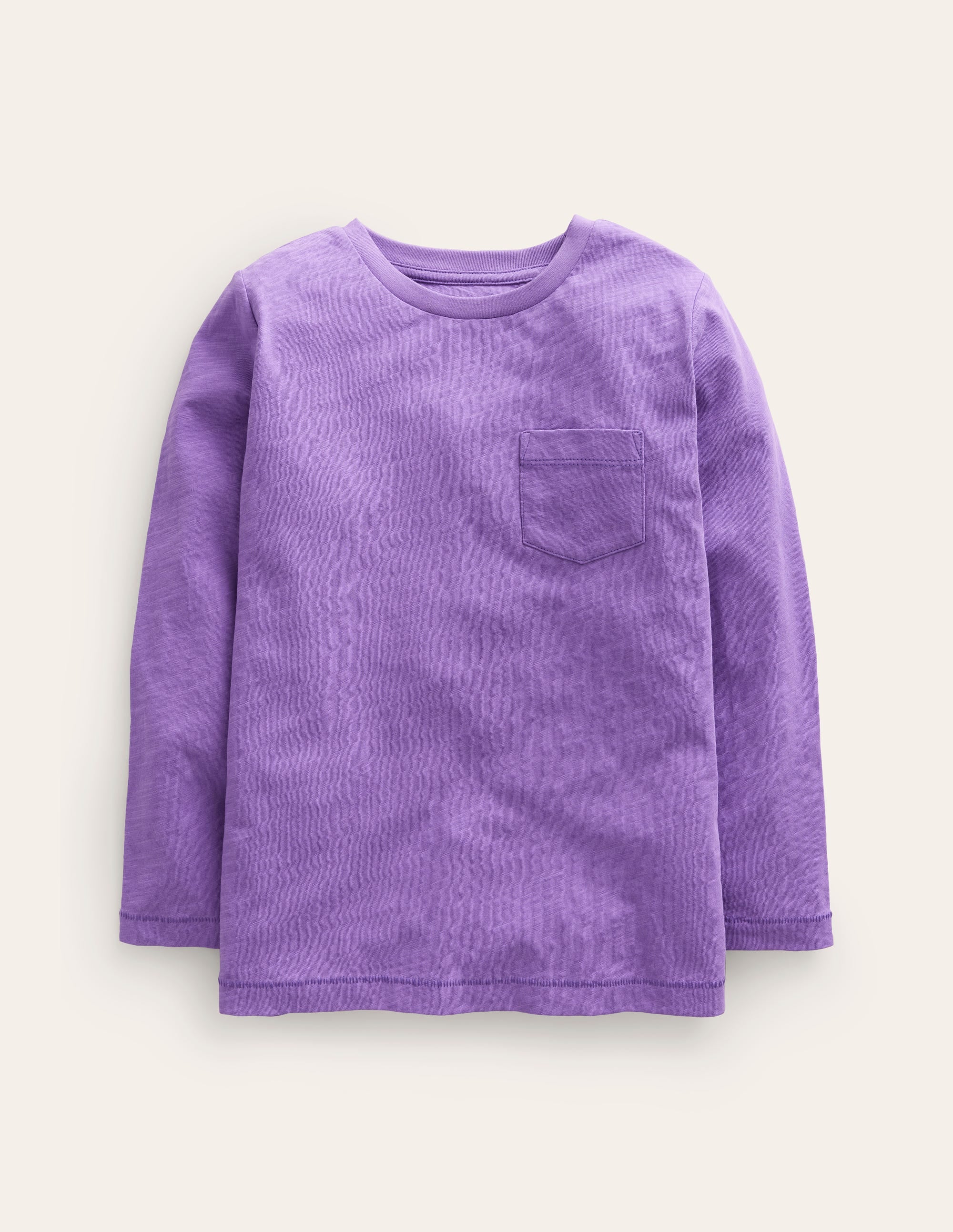 Long-sleeved Washed T-shirt-Crocus Purple - Image 1