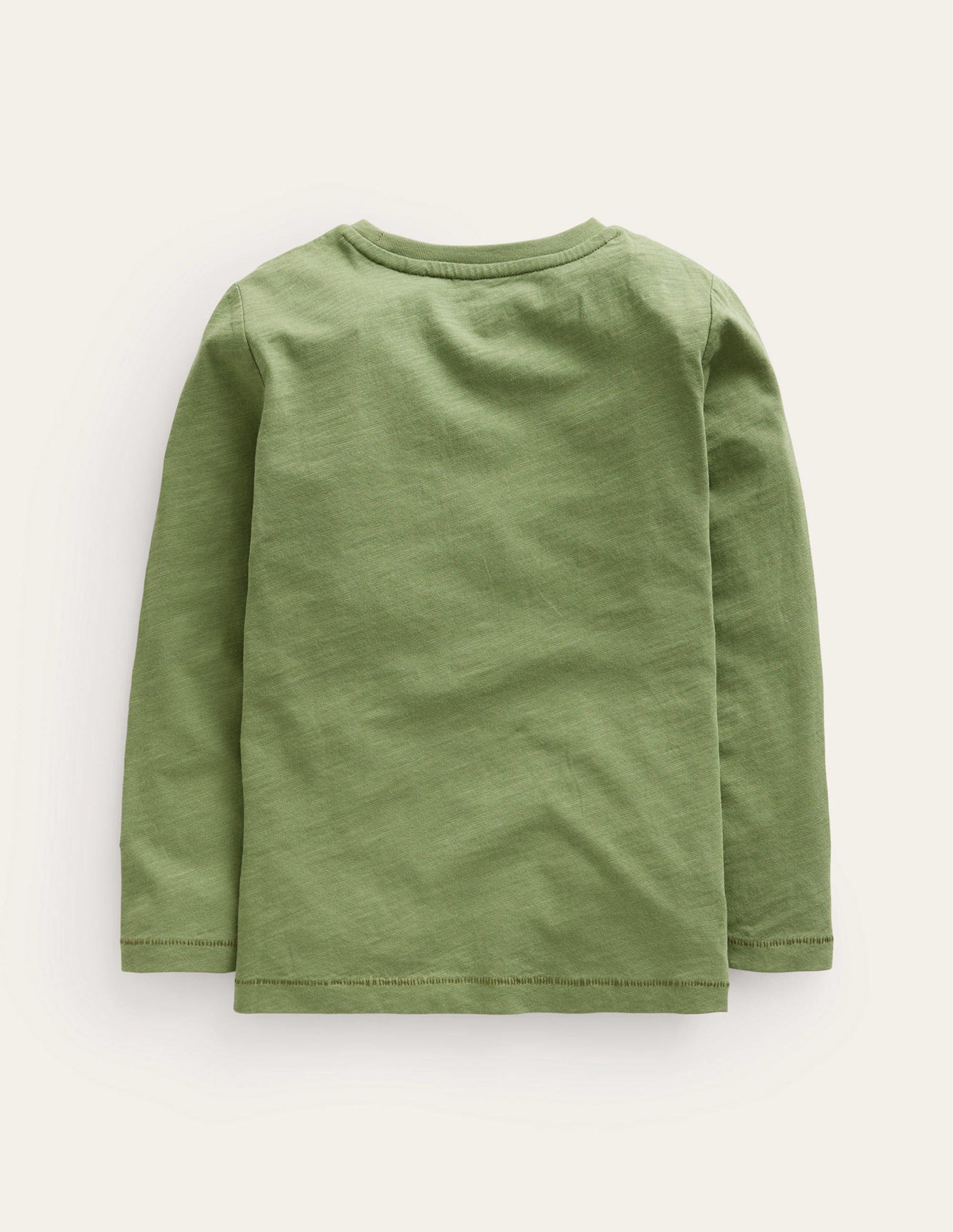 Long-sleeved Washed T-shirt-Safari Green-2