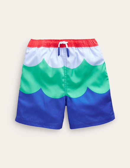 Badeshorts-Eiswürfel Blau Welle