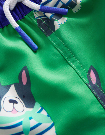 Badeshorts-Erbsengrün Hunde-3