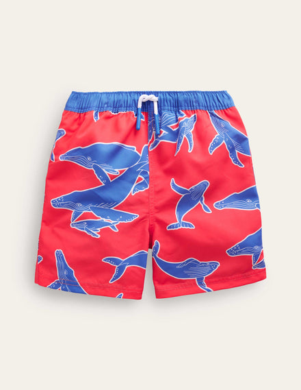 Badeshorts-Sonniges Korallenrot Wal