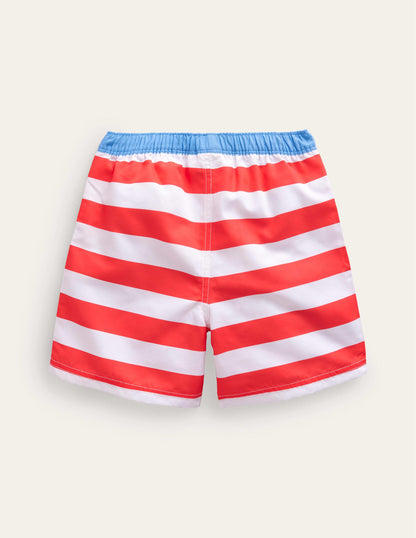 Badeshorts-Rot und Weiß Krabbe-4