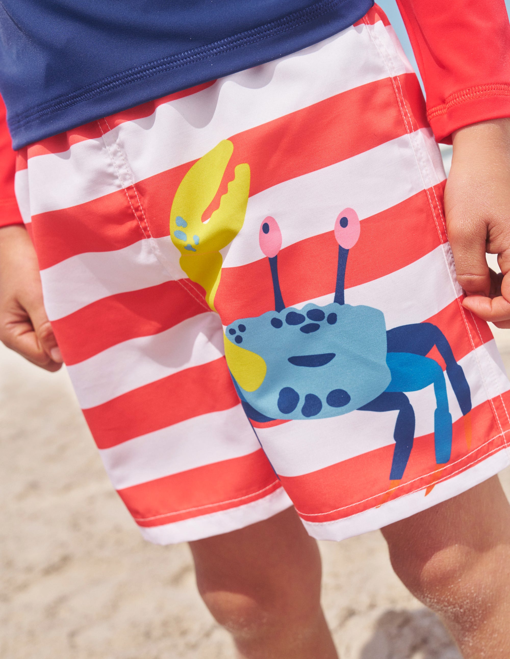 Short de bain-Crabe rouge et blanc - Image 5