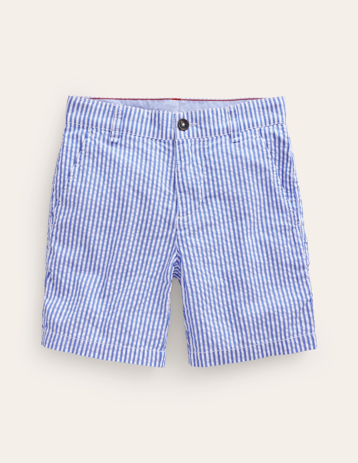 Seersucker-Shorts-Blau/Weiß, Seersucker