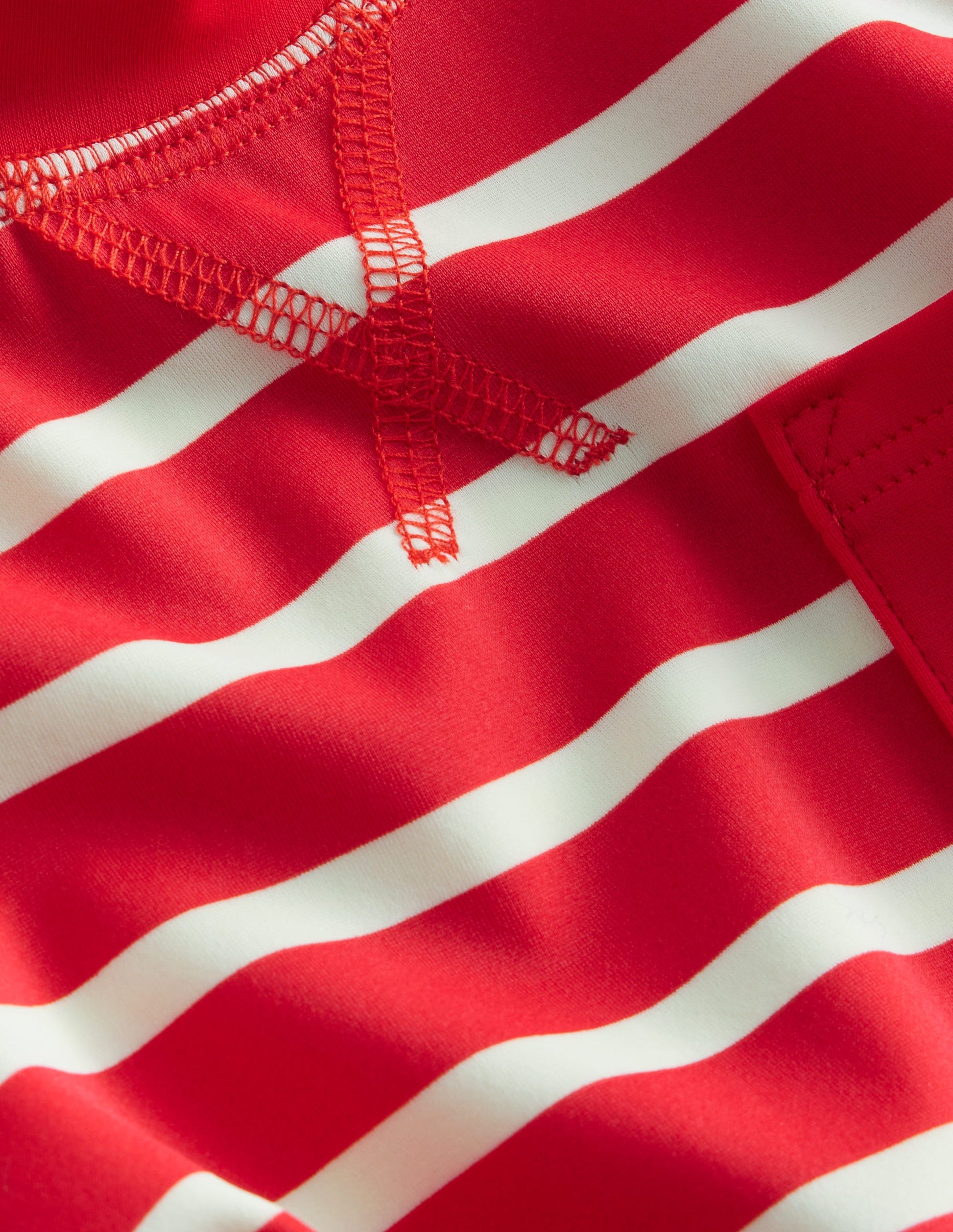 Breton-Badeshirt-Rot/Naturweiß Gestreift-3