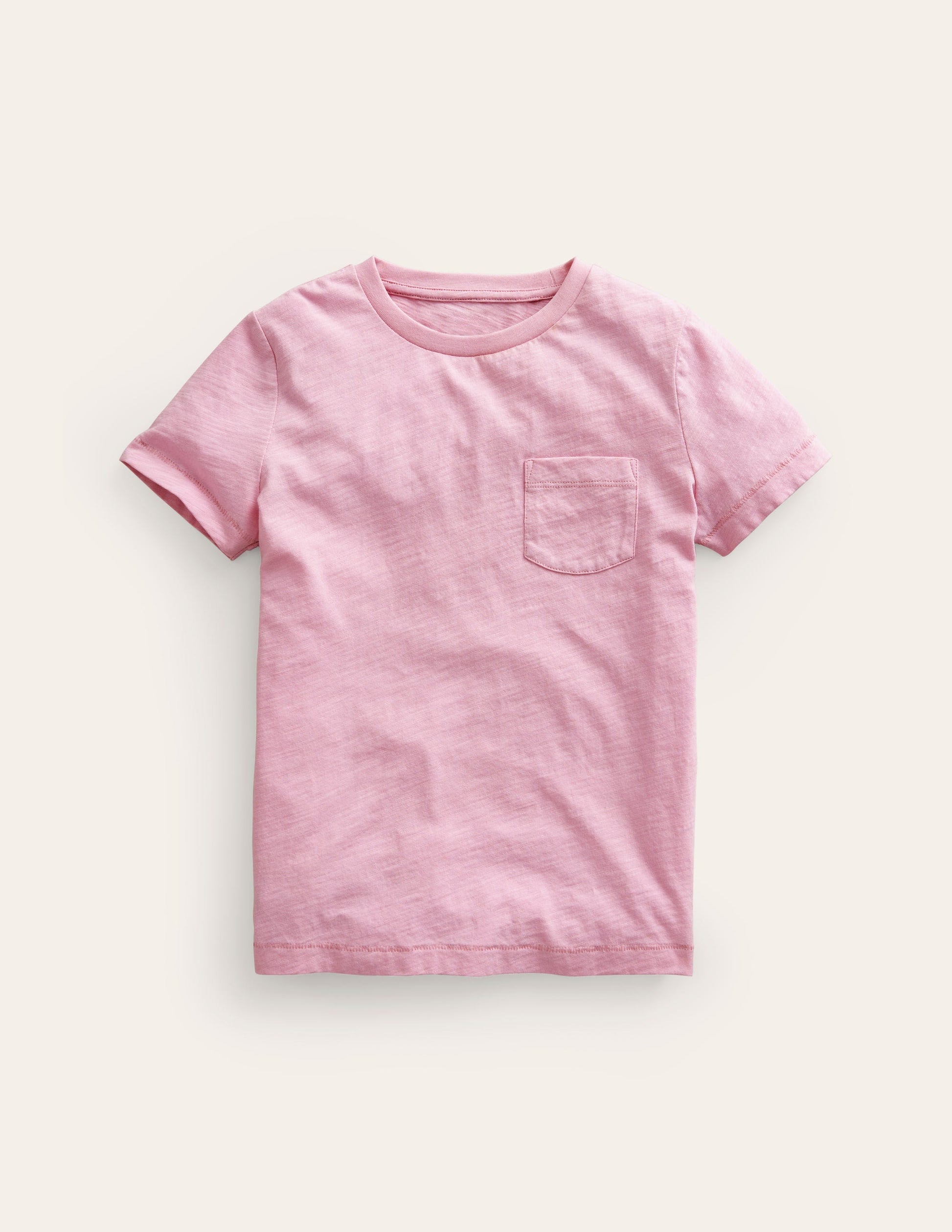 T-shirt délavé en tissu flammé-Rose amande sucrée-1