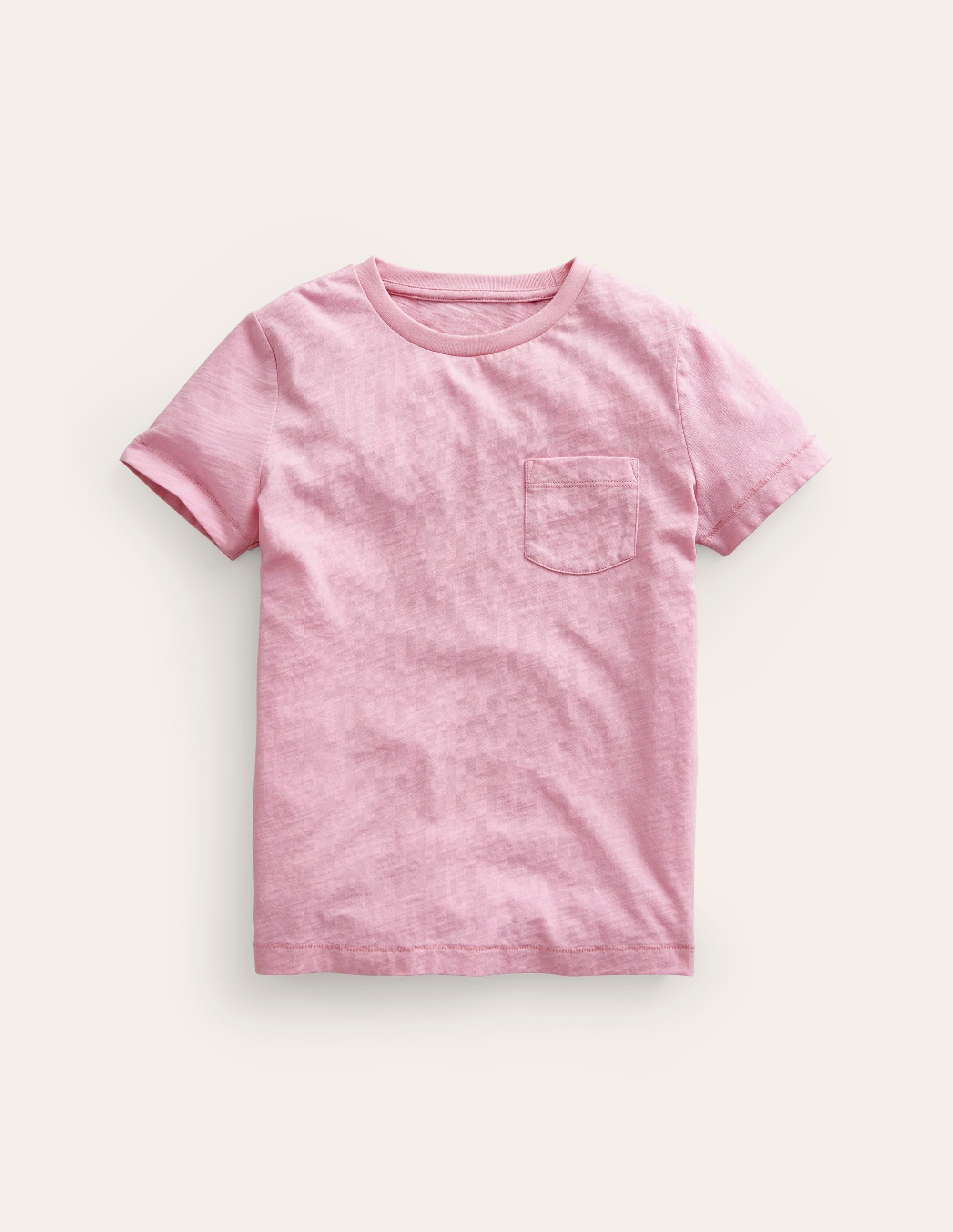 T-shirt délavé en tissu flammé-Rose amande sucrée - Image 1