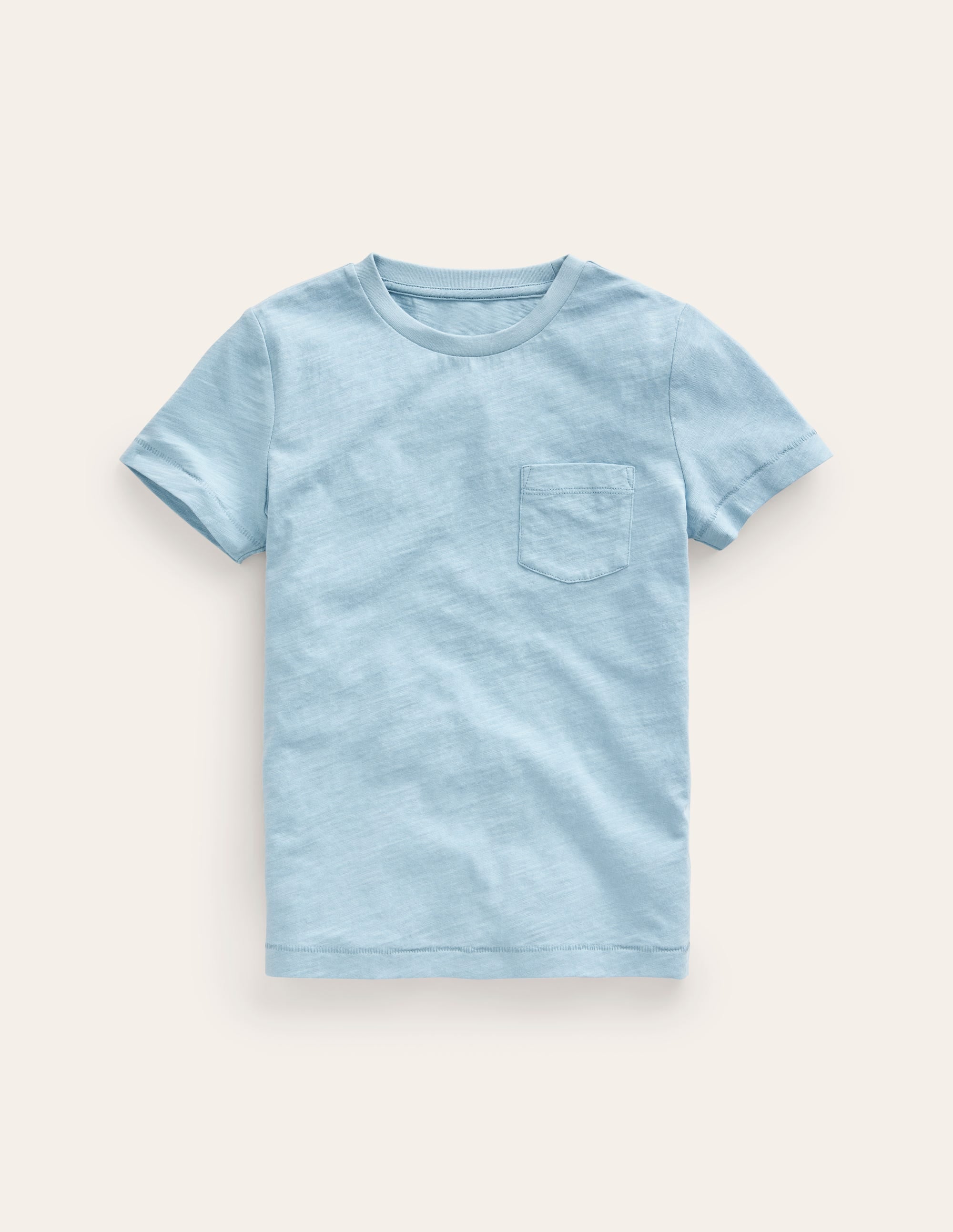 Vorgewaschenes Flammgarn-T-Shirt-Vintage-Blau - Image 1