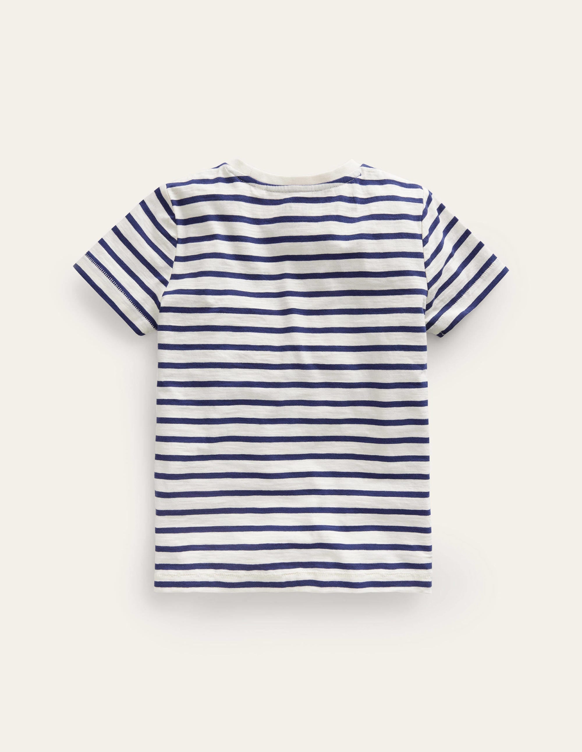 Vorgewaschenes Flammgarn-T-Shirt-Segelblau/Naturweiß - Image 2