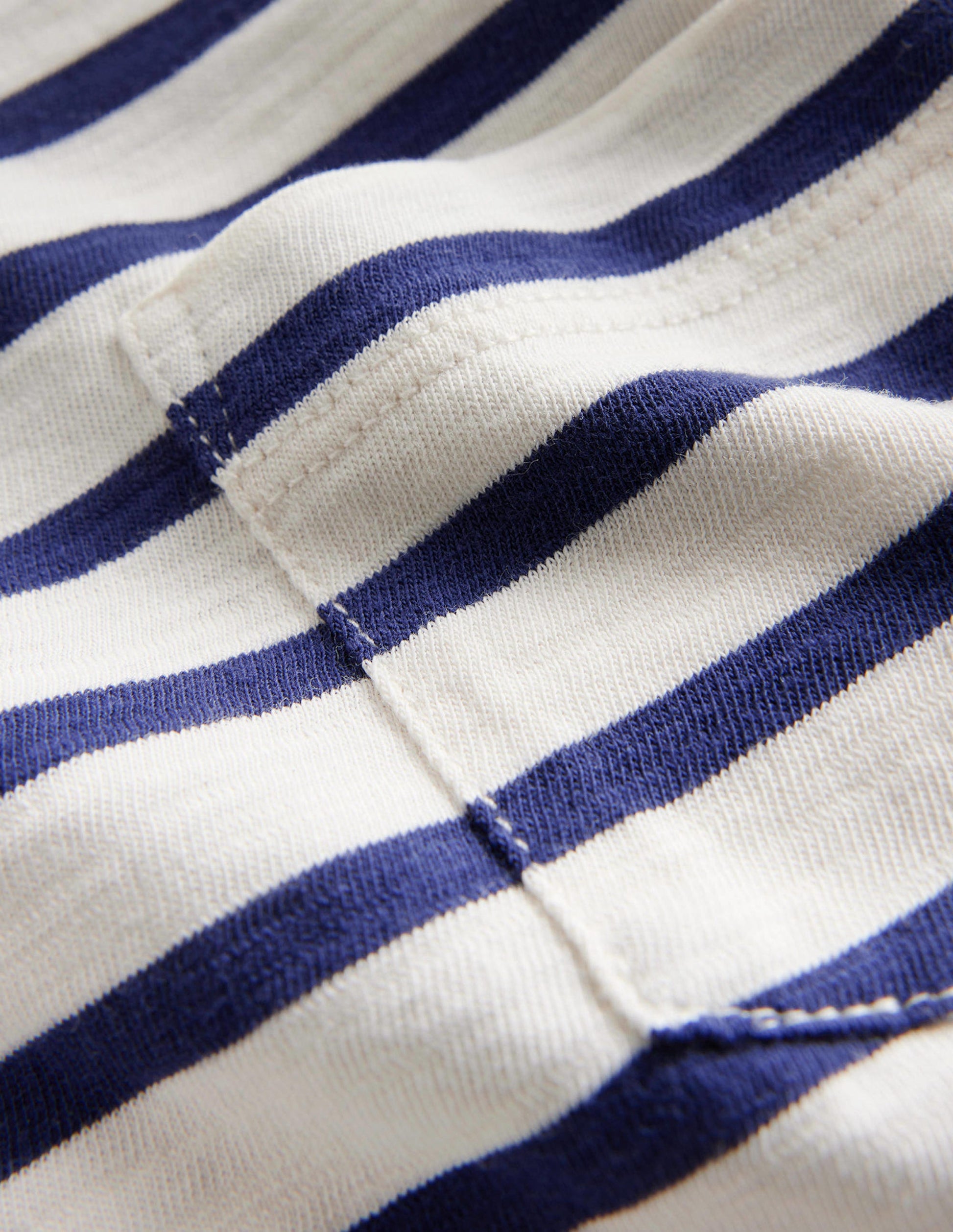 Vorgewaschenes Flammgarn-T-Shirt-Segelblau/Naturweiß-3
