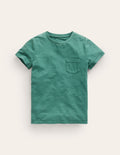 Vorgewaschenes Flammgarn-T-Shirt-Fichtengrün