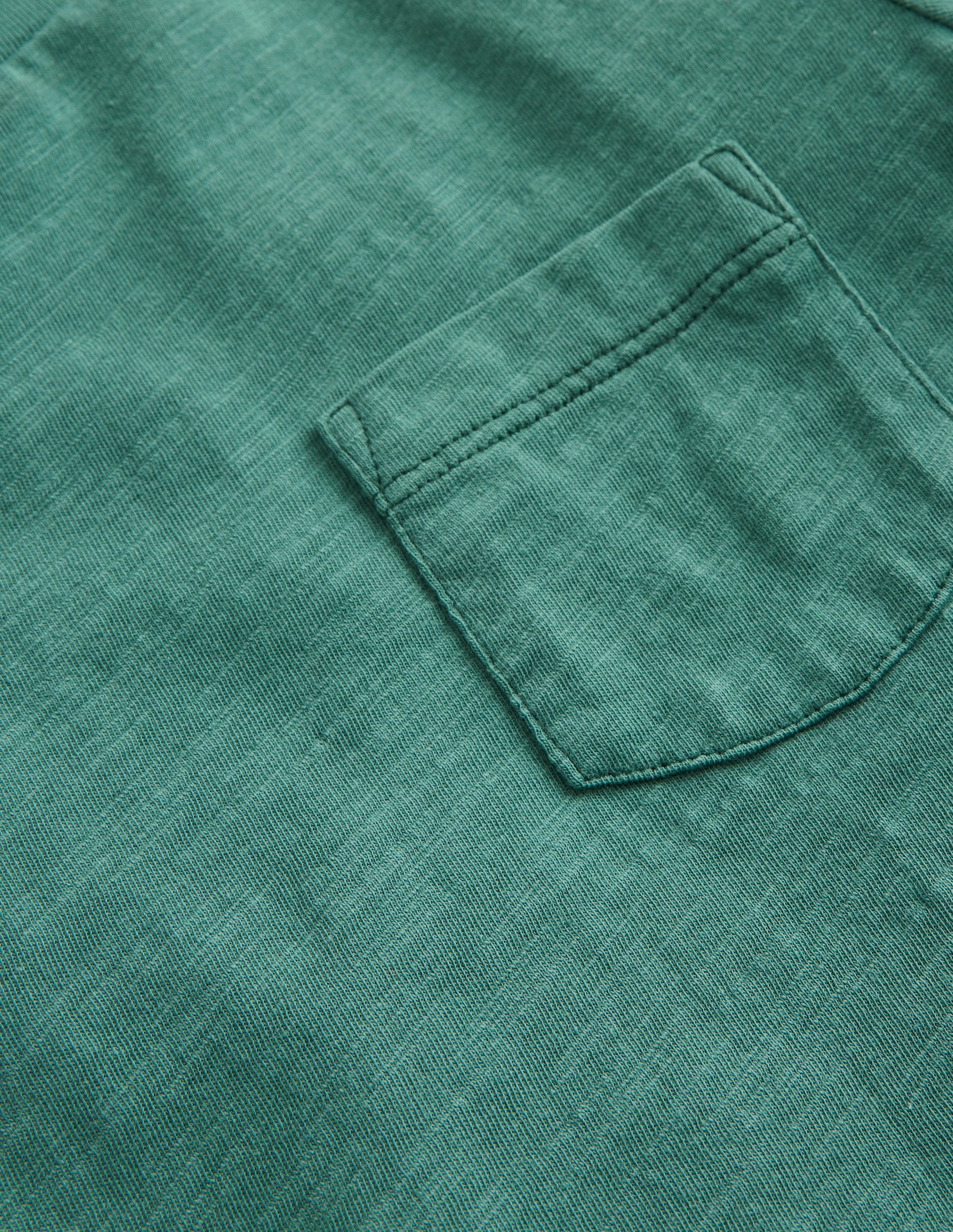 Vorgewaschenes Flammgarn-T-Shirt-Fichtengrün-3