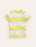 Washed Slub T-shirt-Lemon Yellow/Ivory