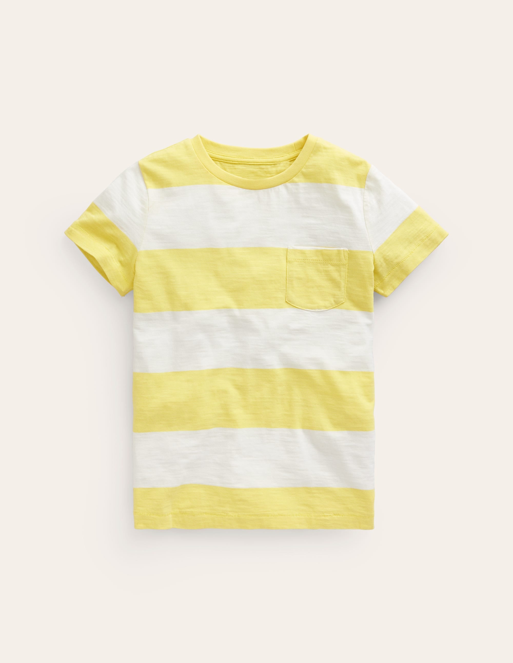 Washed Slub T-shirt-Lemon Yellow/Ivory - Image 1