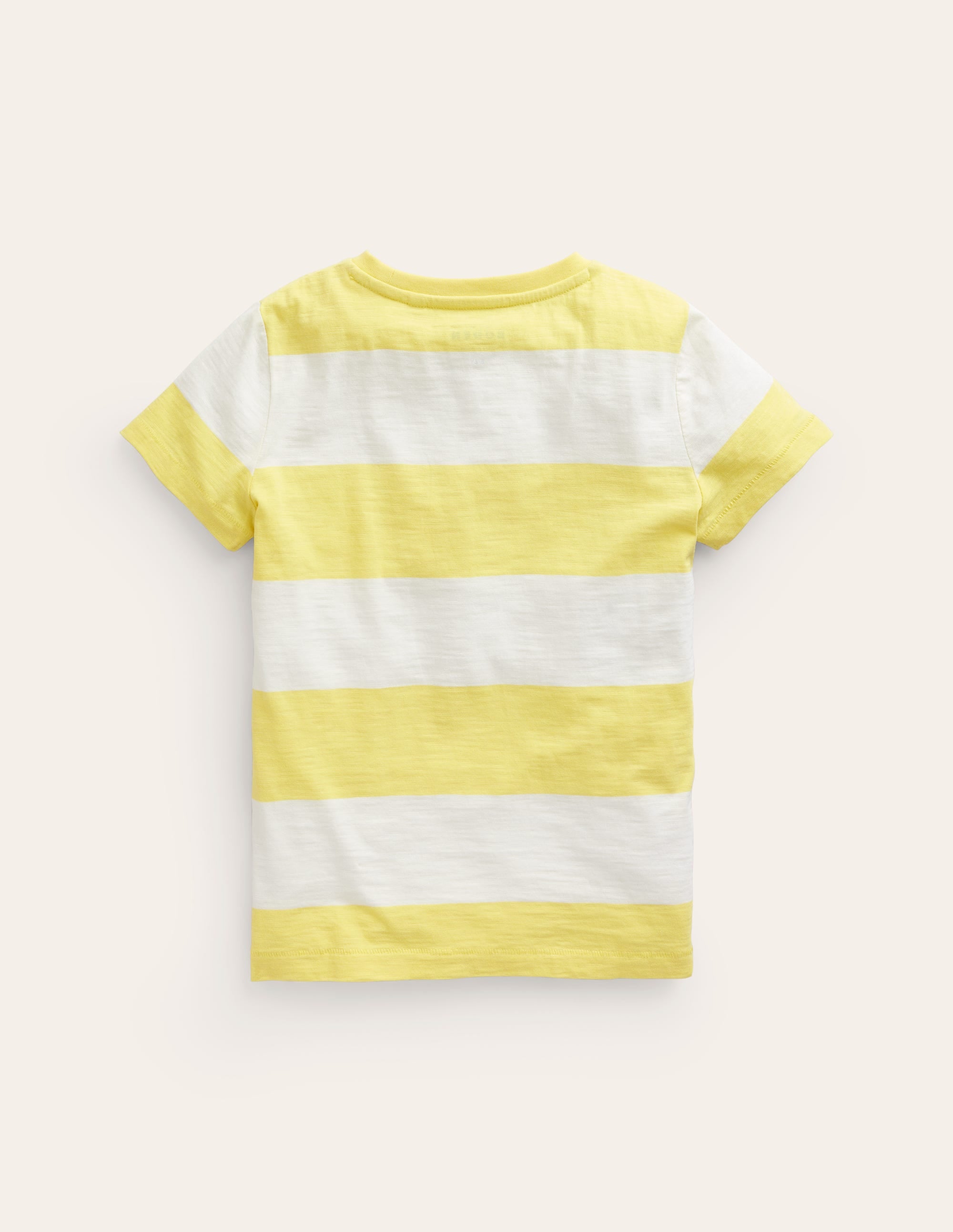 Washed Slub T-shirt-Lemon Yellow/Ivory - Image 2